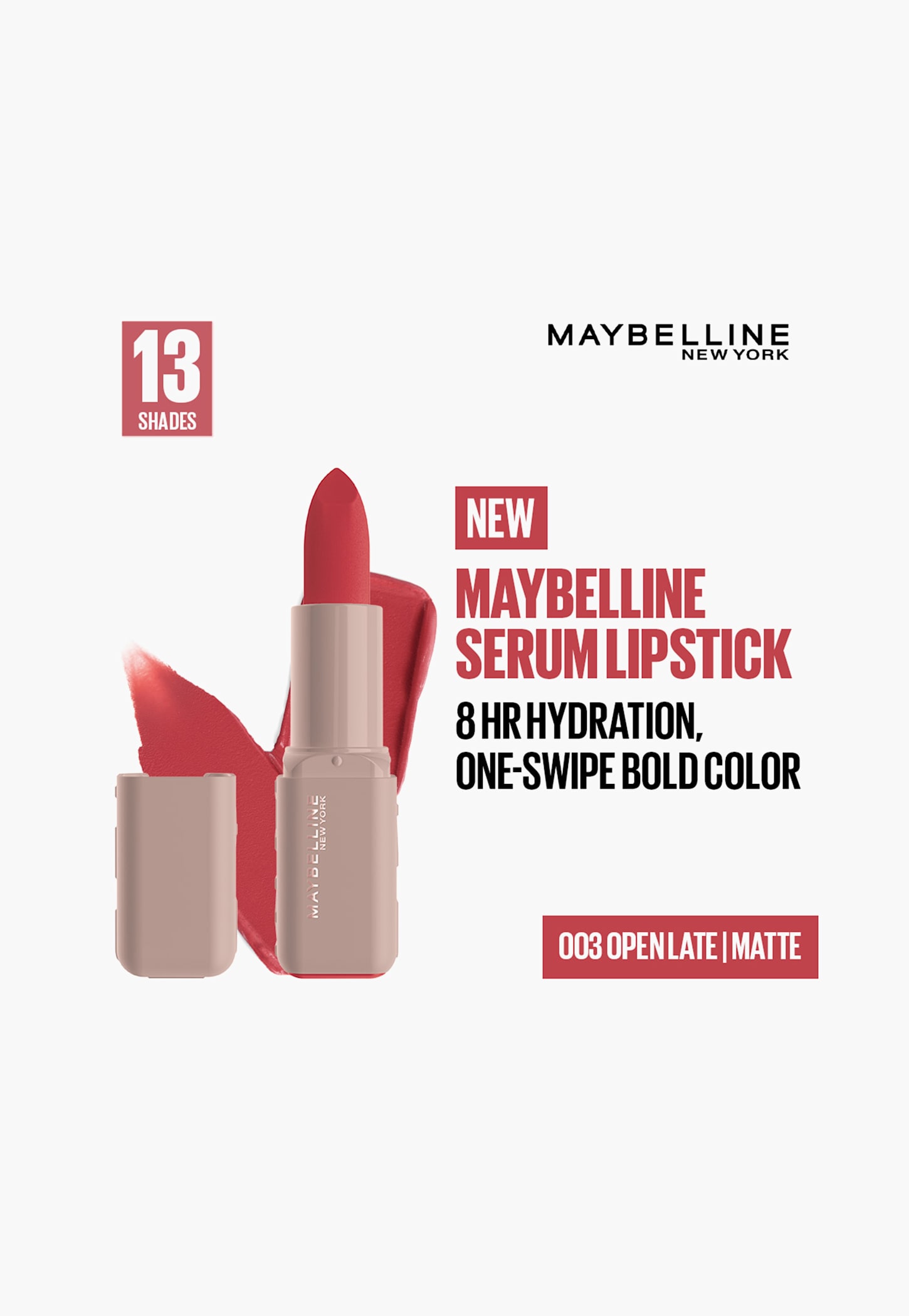 Maybelline Serum Matte Lipstick 8Hr Hydration - 003 Open Late 4.2g-picture-19