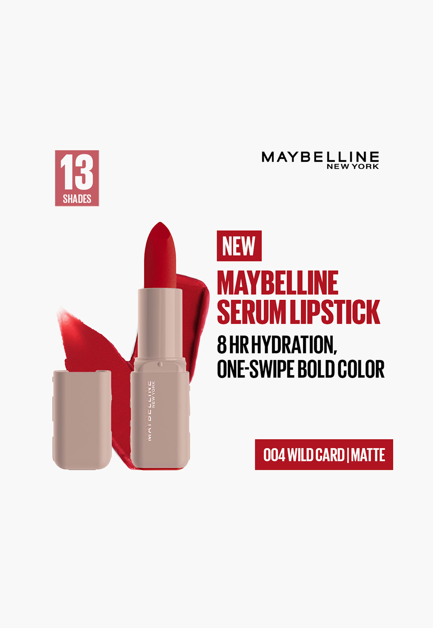 Maybelline Serum Matte Lipstick 8Hr Hydration - 004 Wild Card 4.2g-image-36