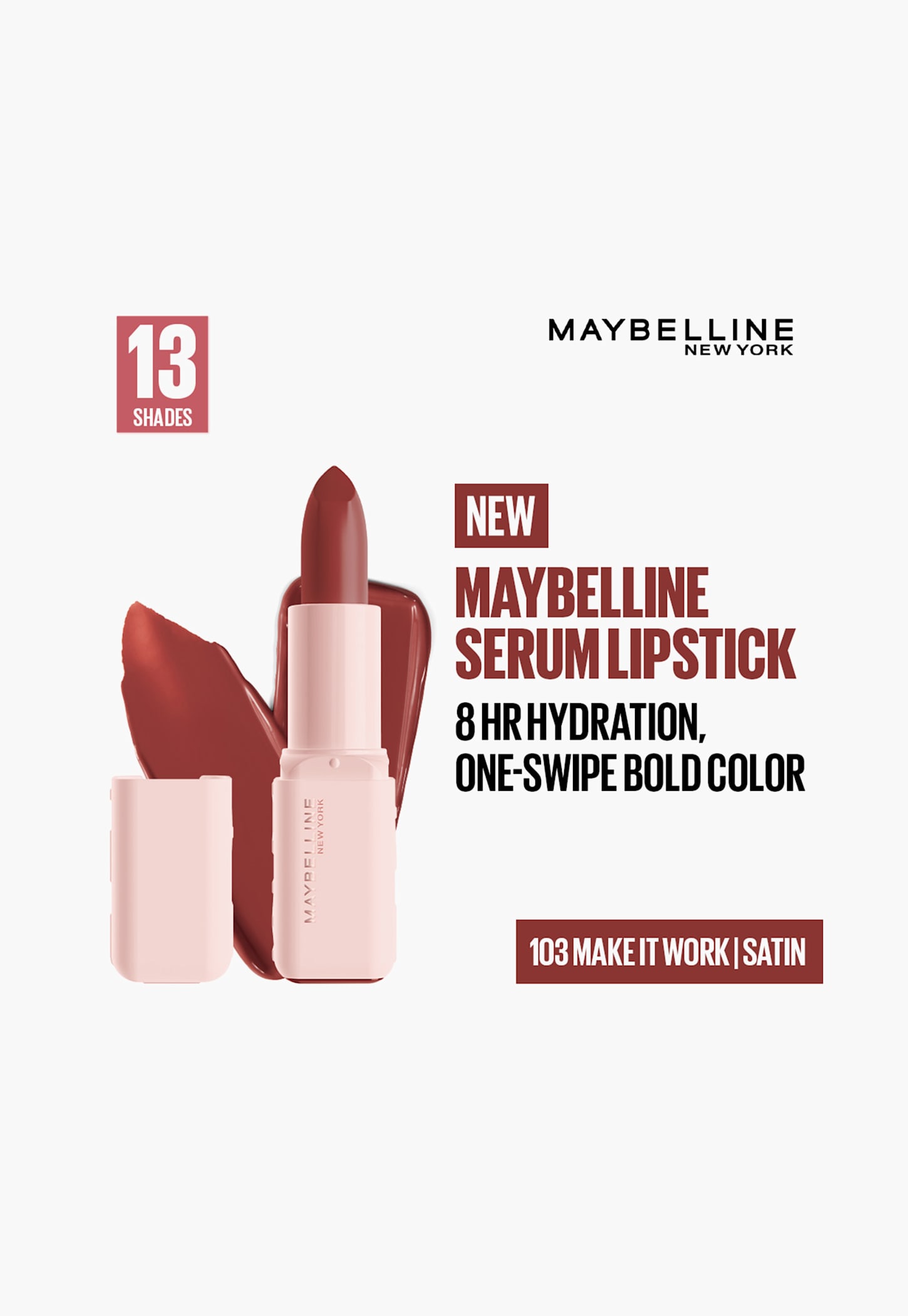 Maybelline Serum Satin Lipstick 8Hr Hydration - 103 Make it Work 4.2g-picture-19