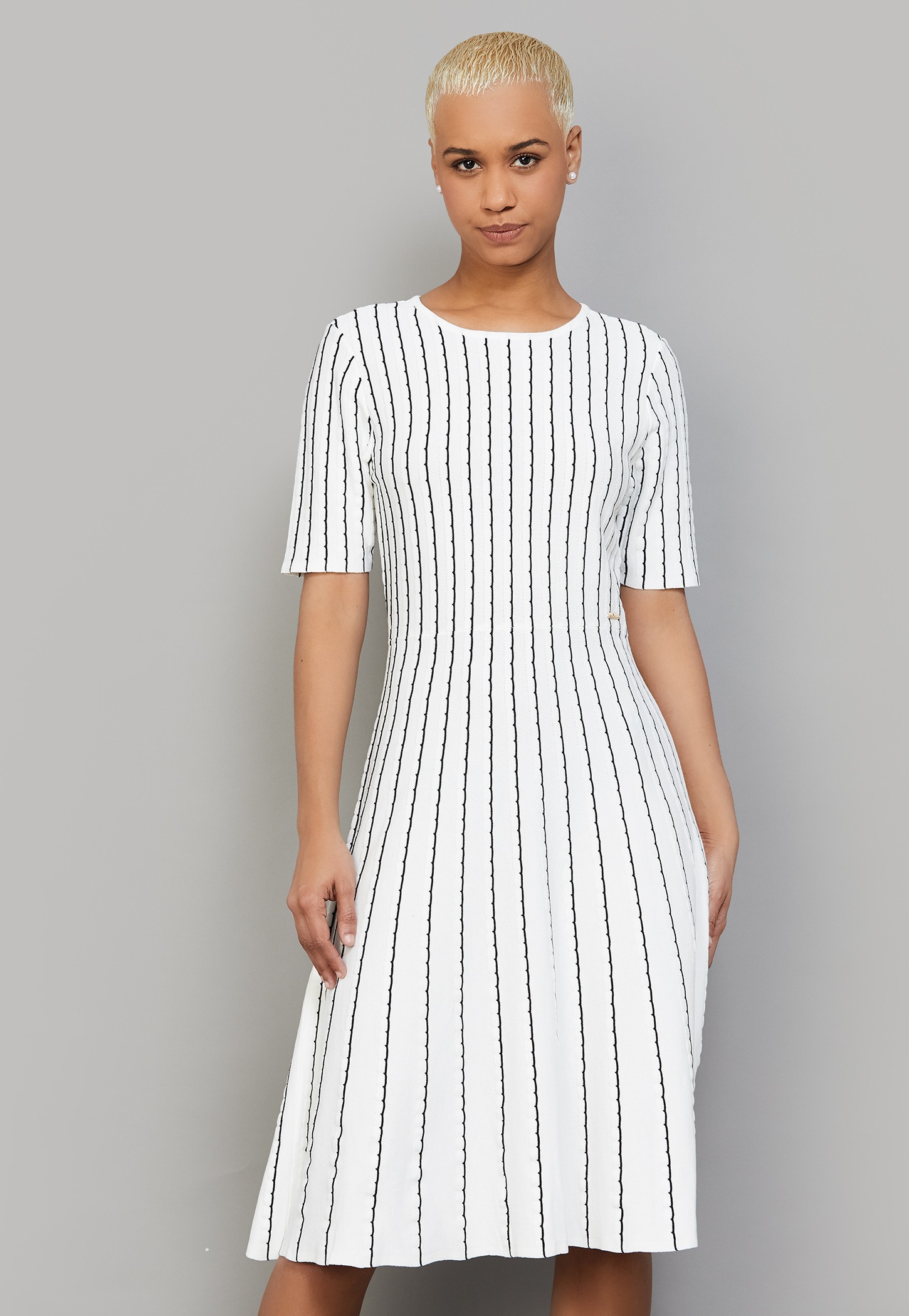 VAN HEUSEN Striped Knit A-line Dress-image-49
