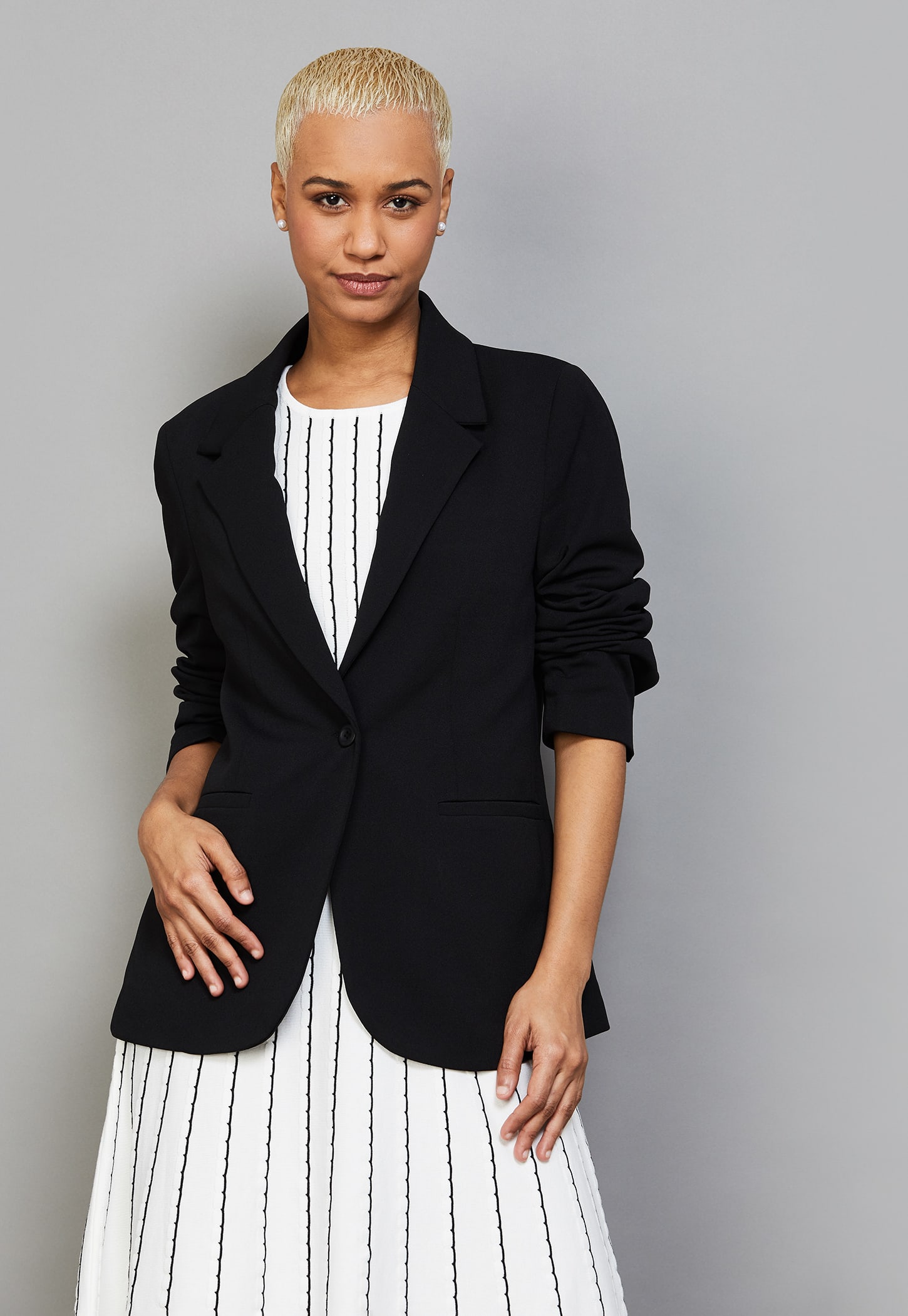 VAN HEUSEN Solid Single-Breasted Blazer-picture-25