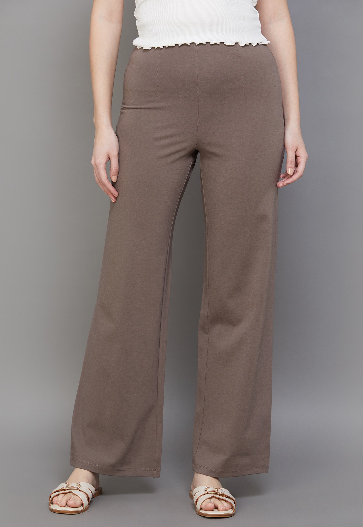 KRAUS Solid Wide Leg Trousers-picture-12