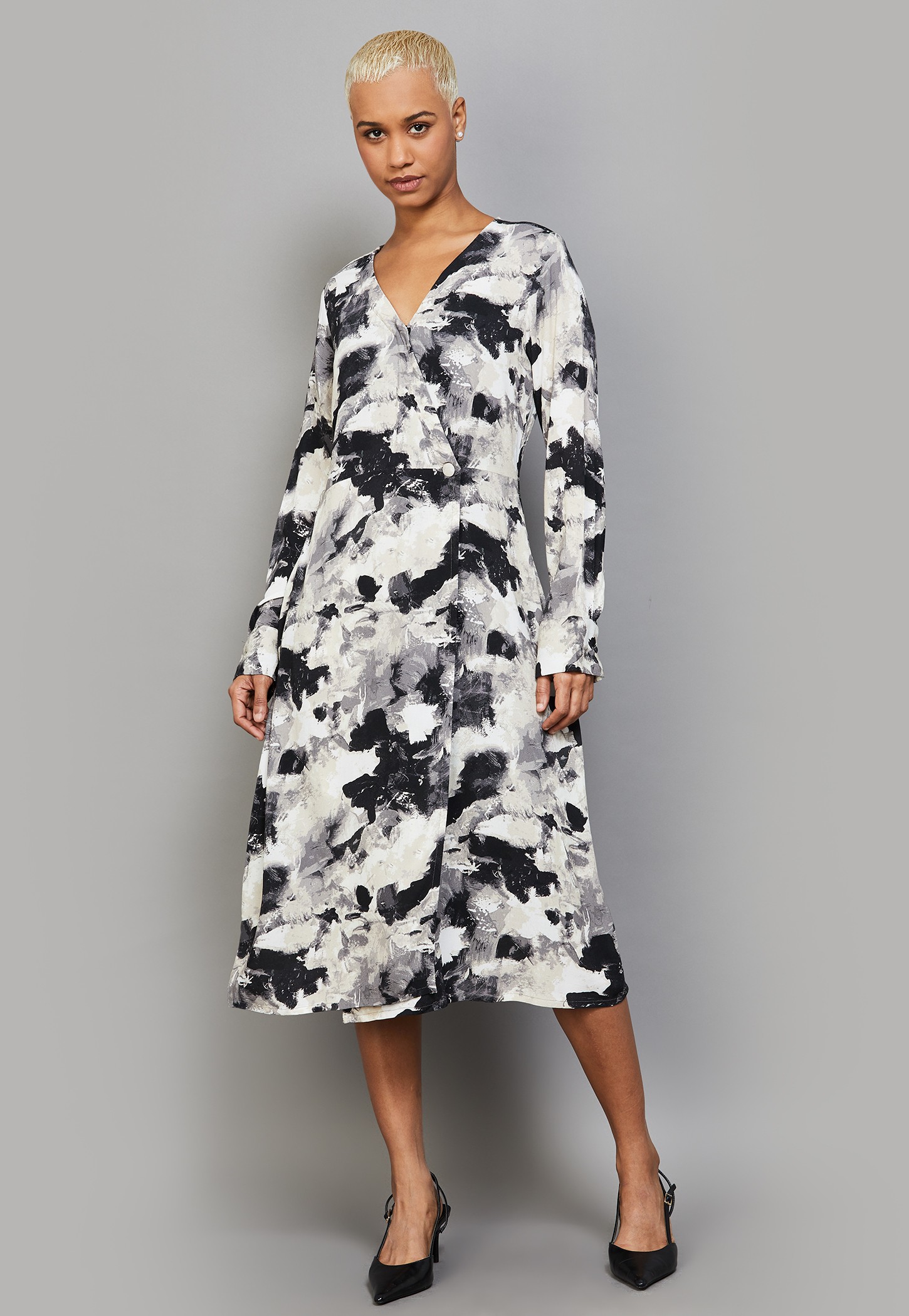 AND Printed Wrap Dress with Inner-image-18