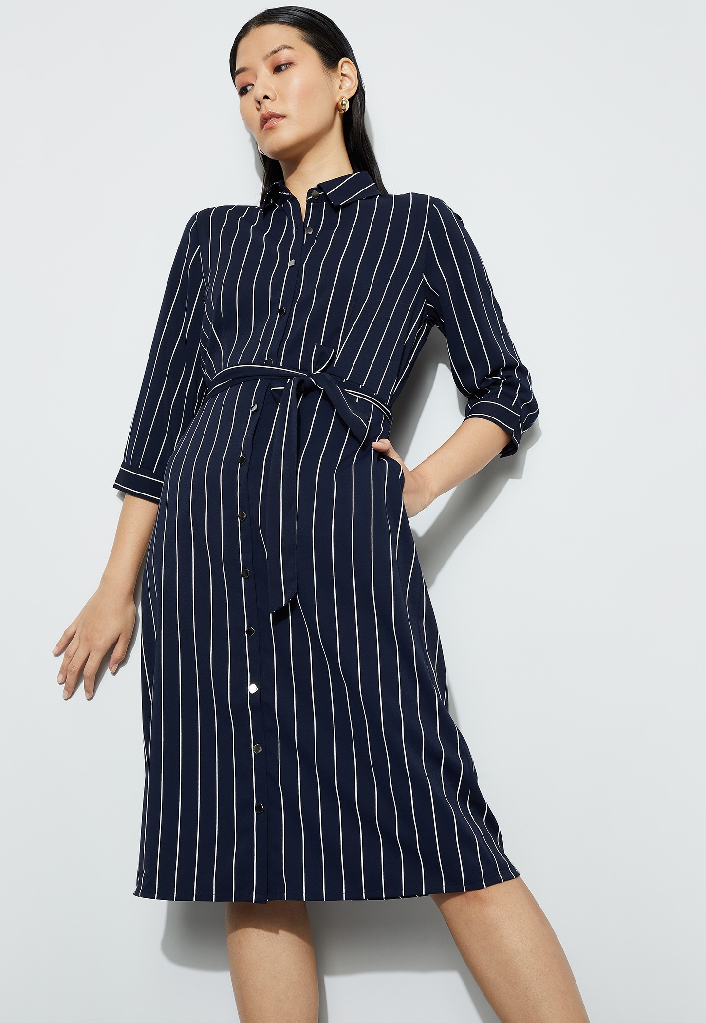 CODE CLASSIC Striped Shirt Dress-picture-19