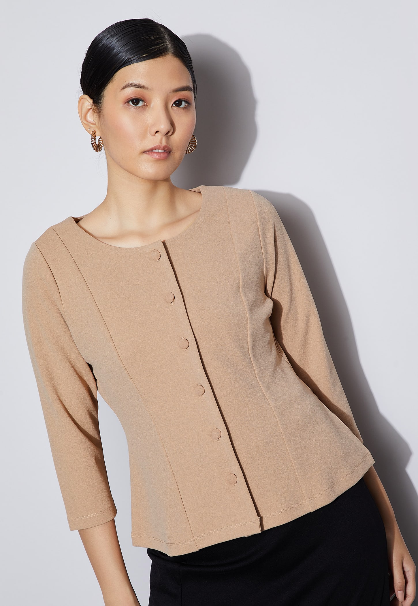 CODE CLASSIC Solid Button Closure Top-picture-19