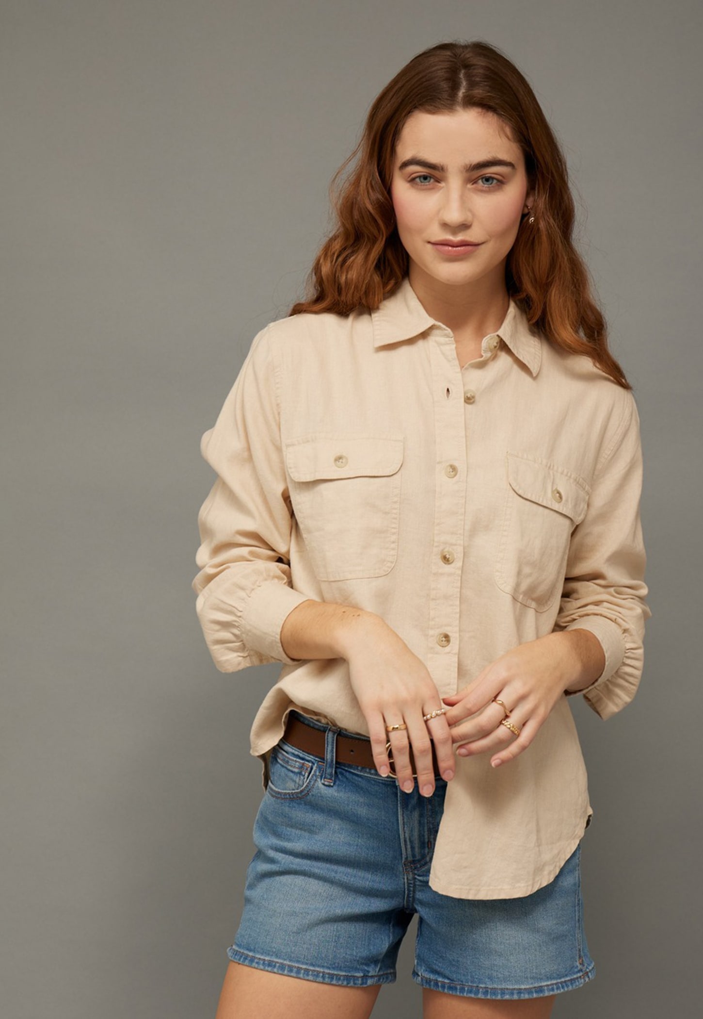 AMERICAN EAGLE Solid Shirt-picture-12