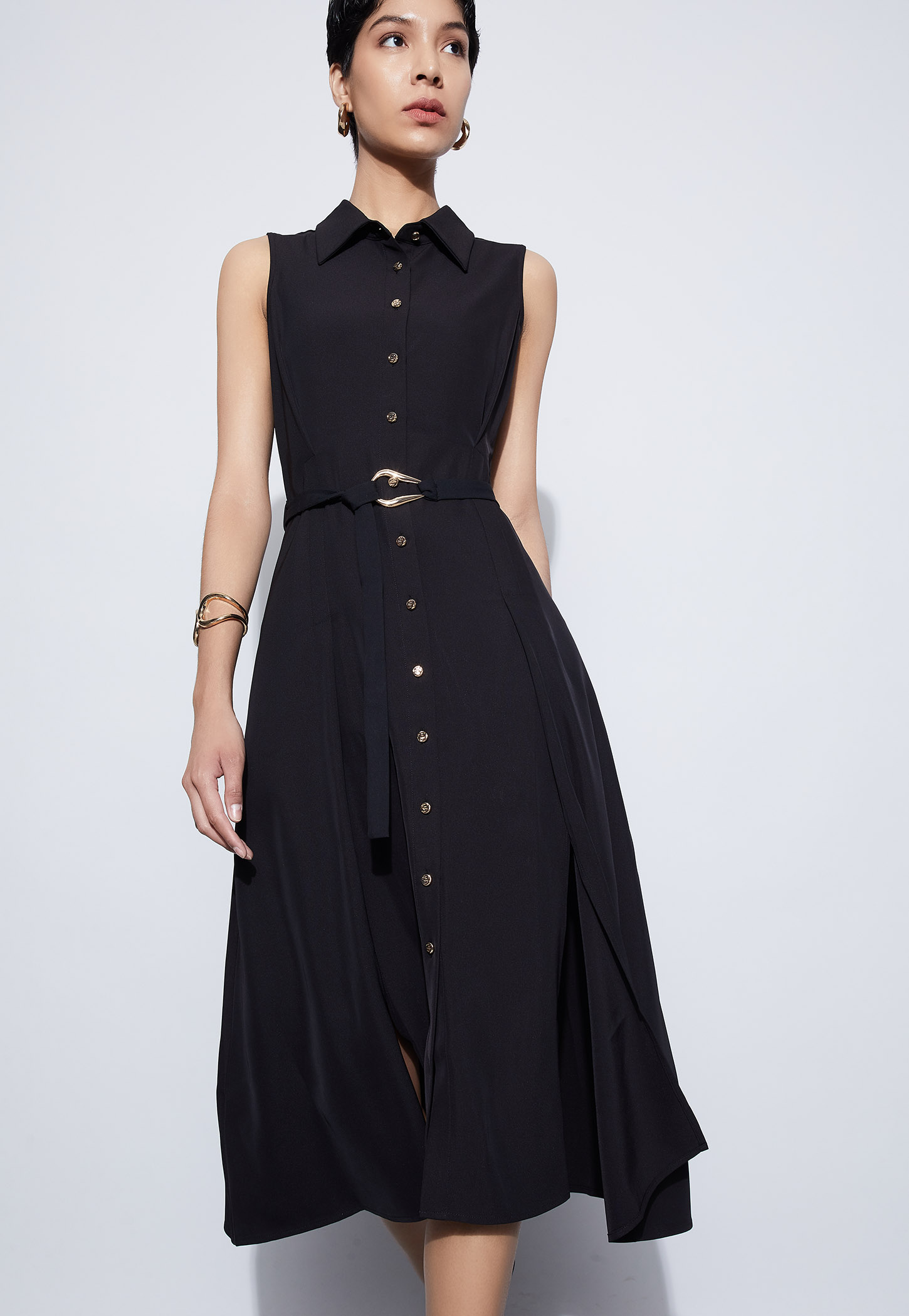 CODE Solid Shirt Dress-picture-52