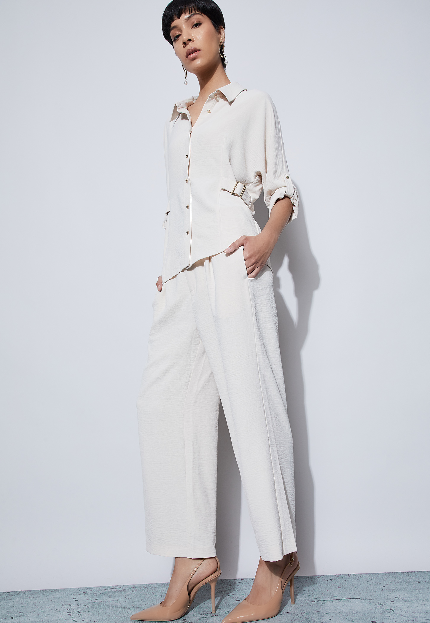 CODE Pleated Wide-Leg Trousers-picture-31