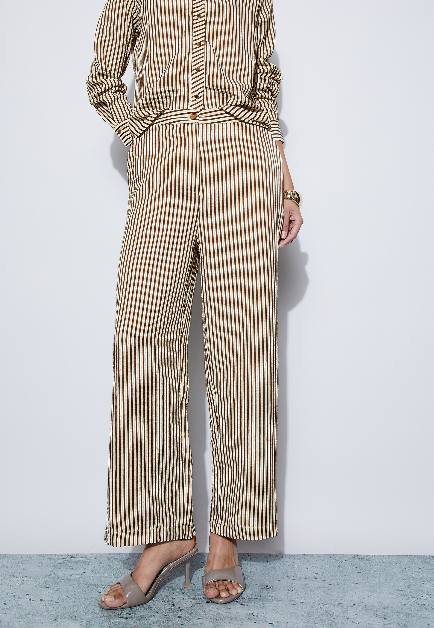 CODE Striped Straight Trousers-picture-30