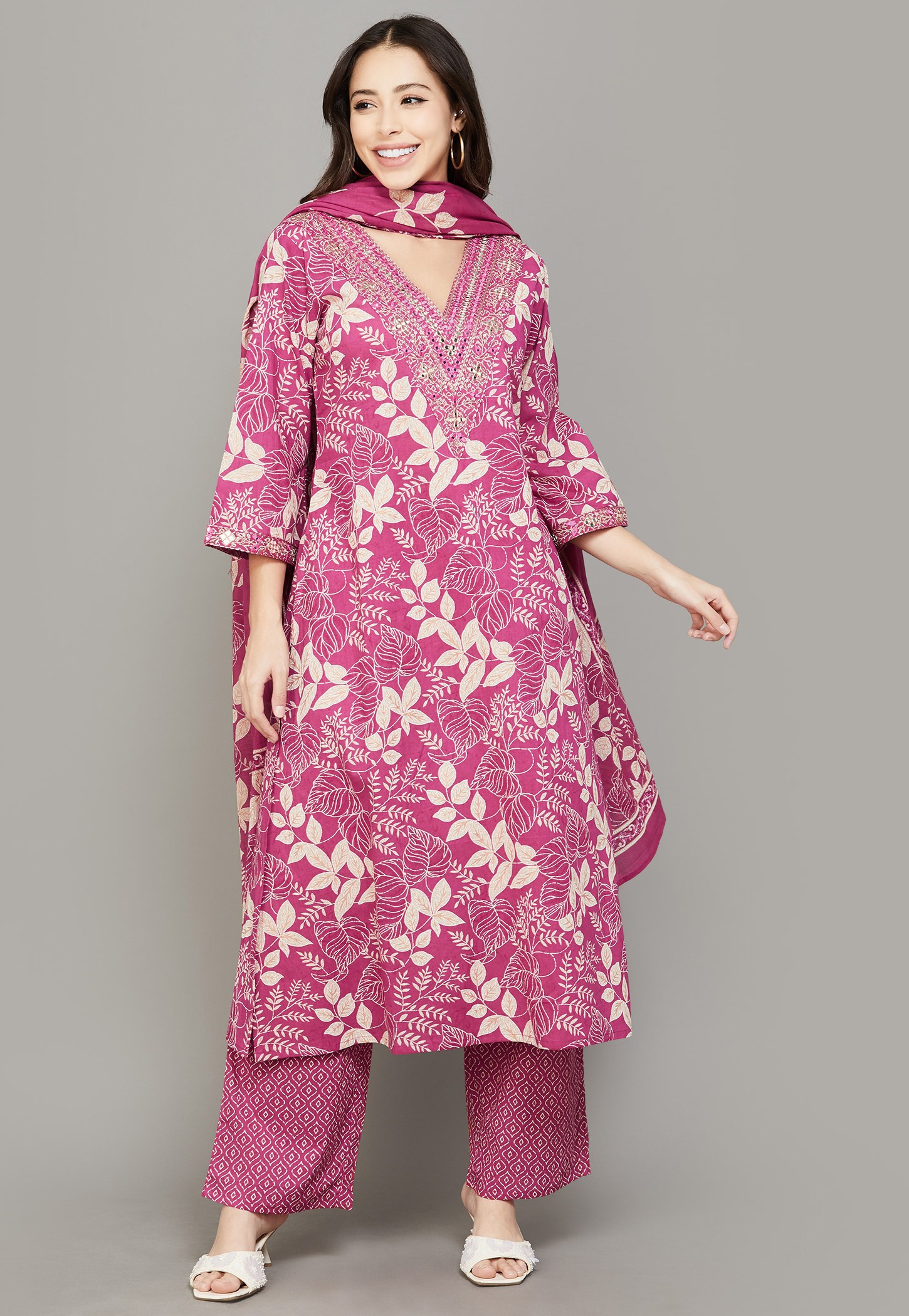 LIBAS Floral Print A-Line Kurta Set-picture-38