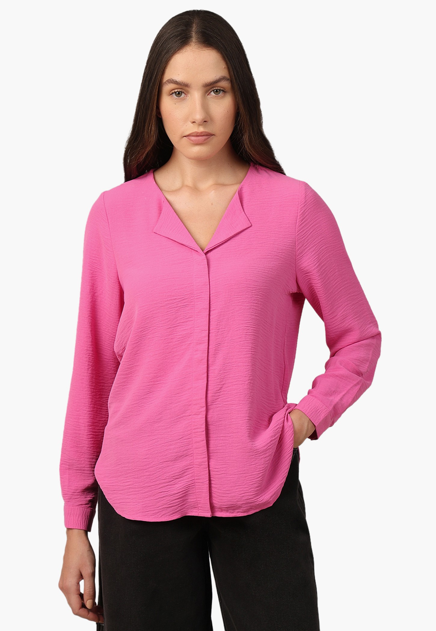 VERO MODA Textured Cuban Collar Shirt-picture-36