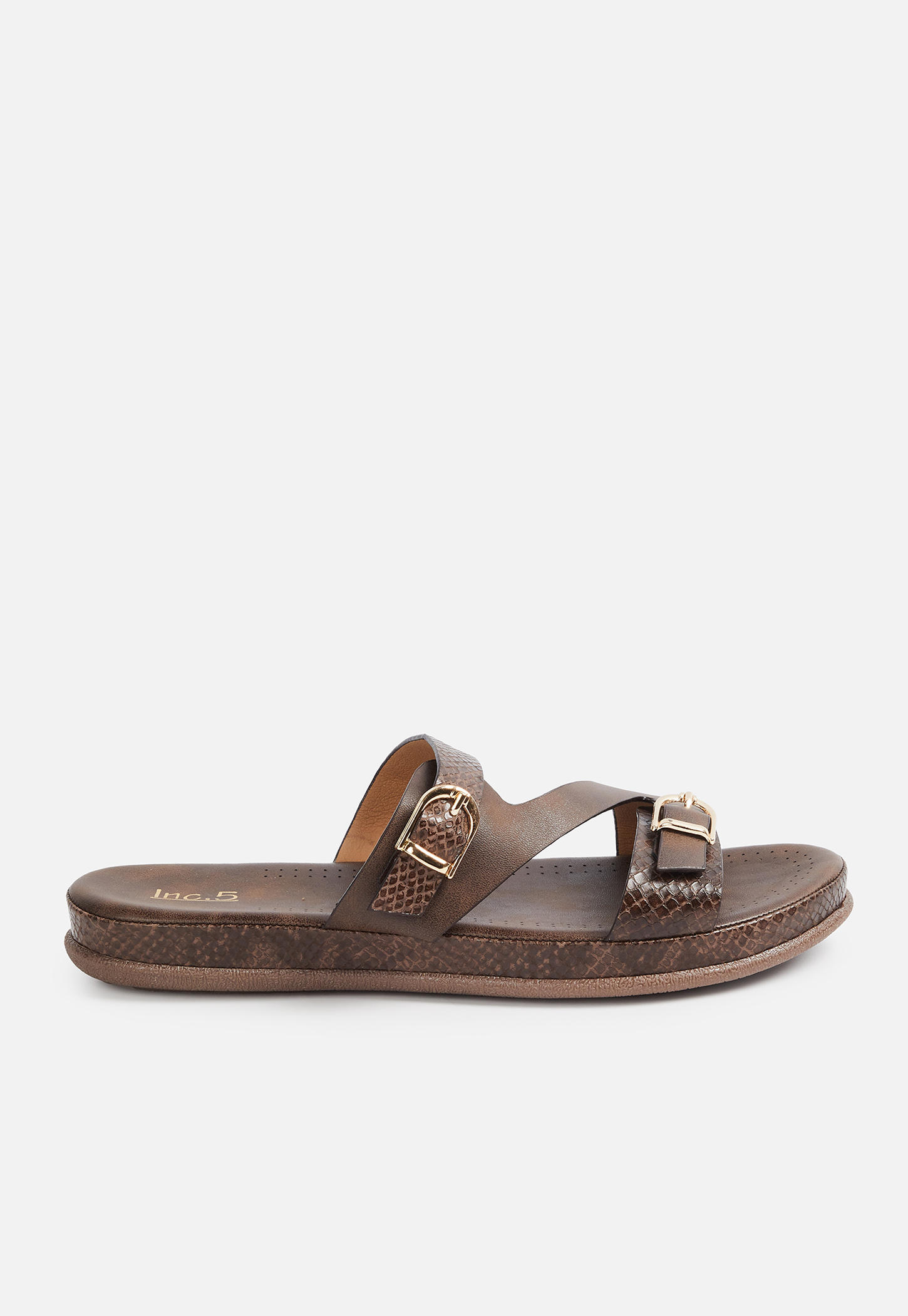 INC. 5 Croc-Textured Strap Flats-picture-26