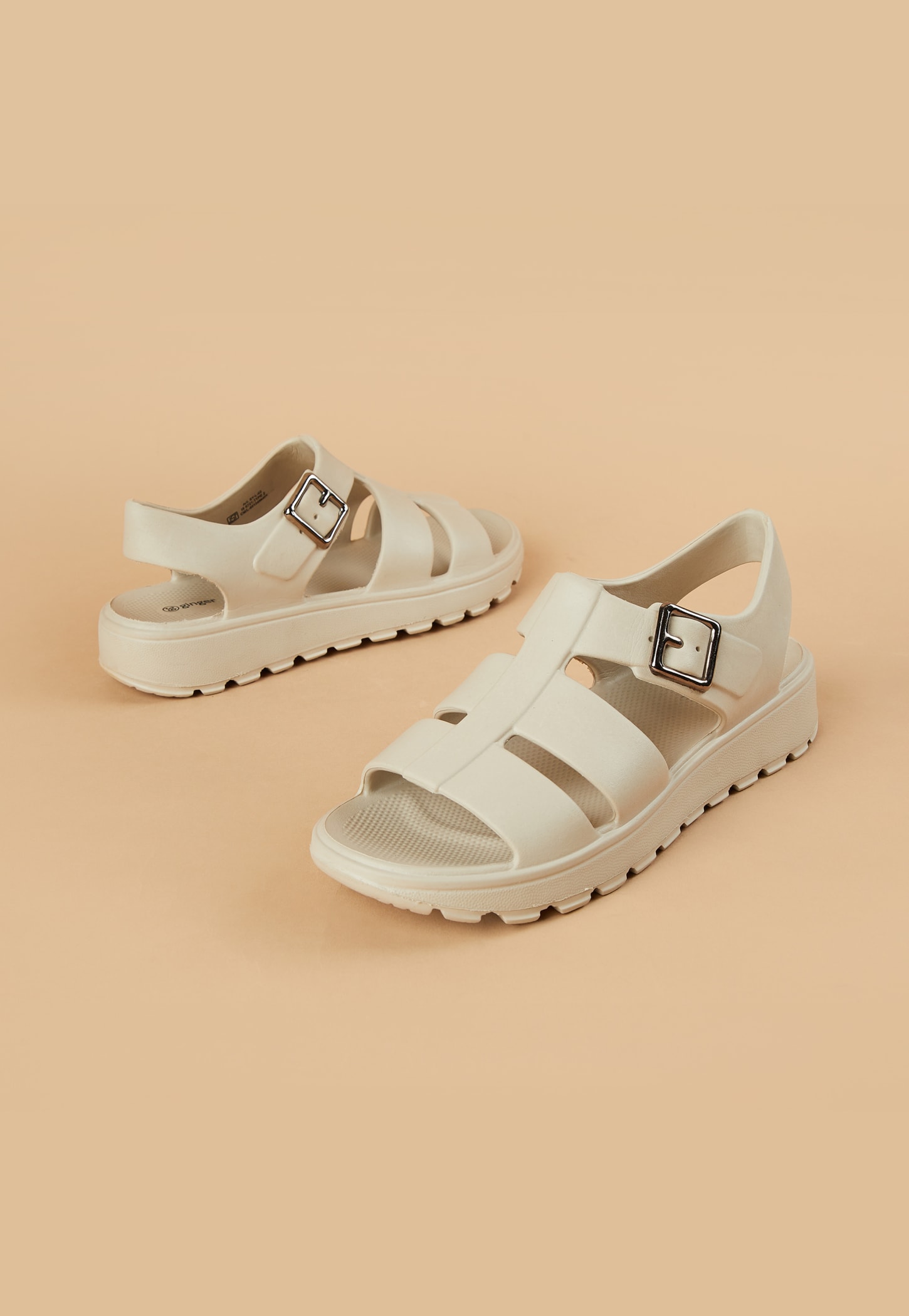 ginger BRAND Solid Open Toe Flip Flops-picture-22