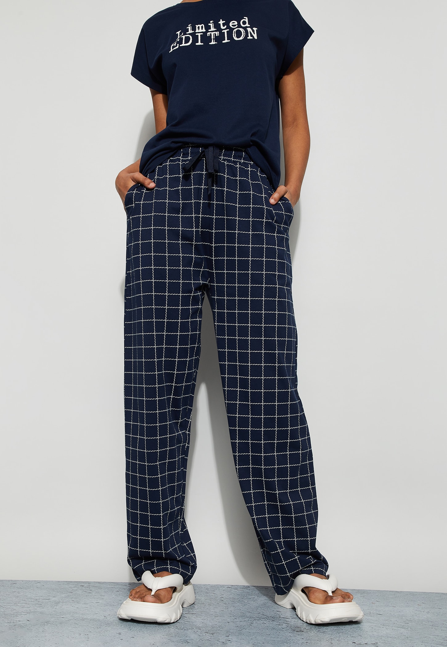 GINGER Checked Elasticated Pyjamas-picture-35