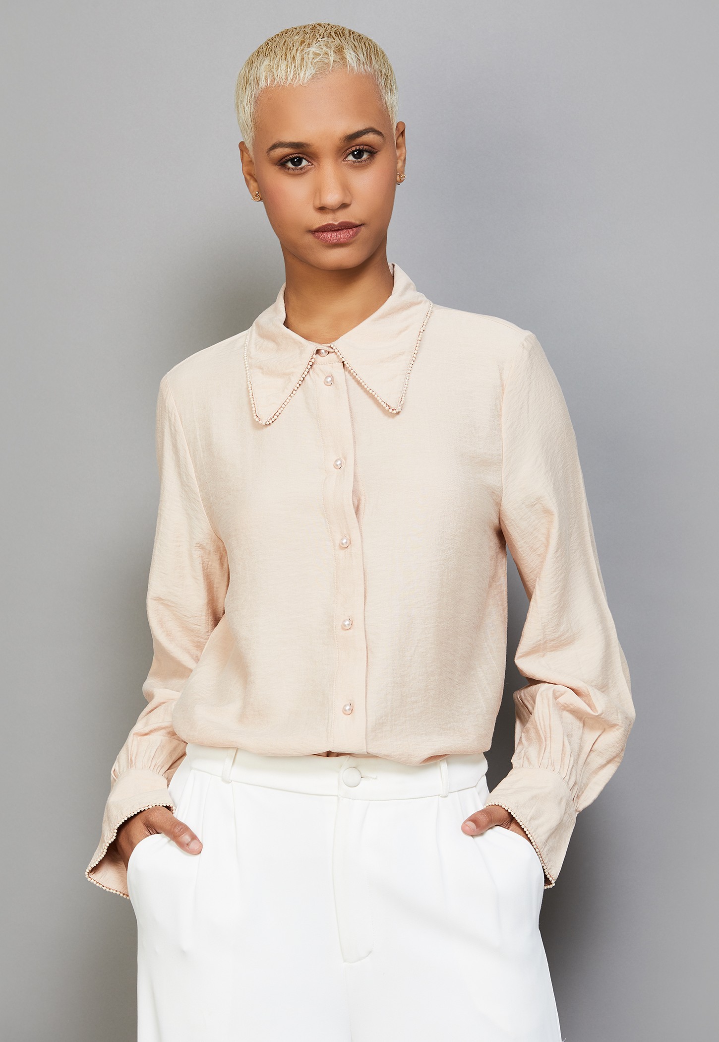 VERO MODA Pearl Trim Collar Top-picture-12