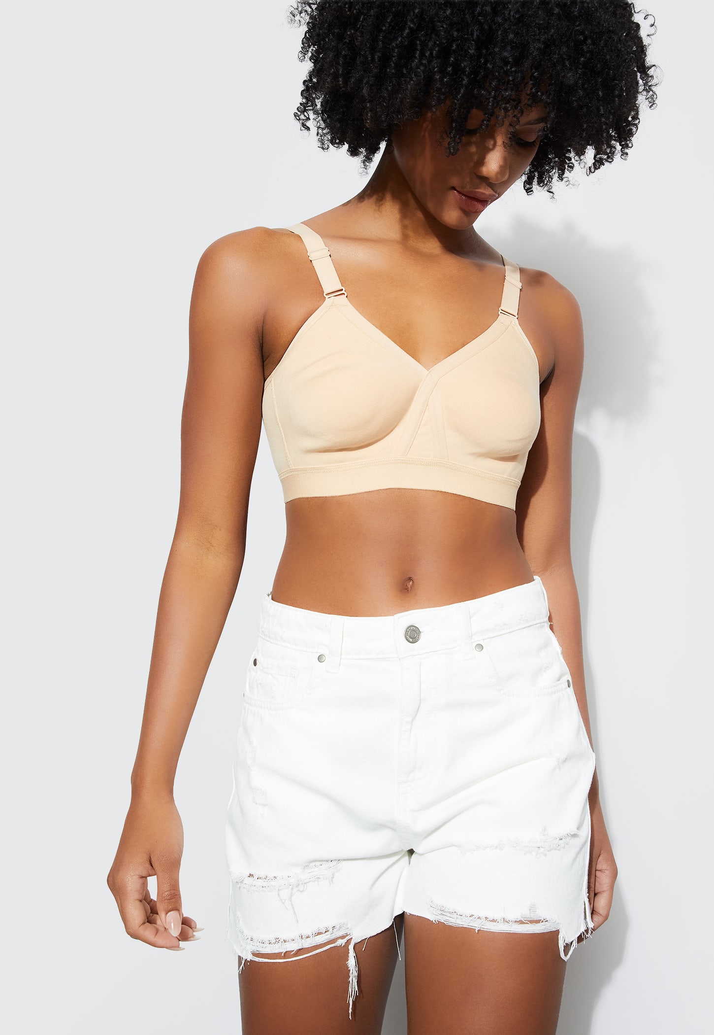 GINGER Solid Non-Padded Non-Wired Seamed Everyday Bra-image-31