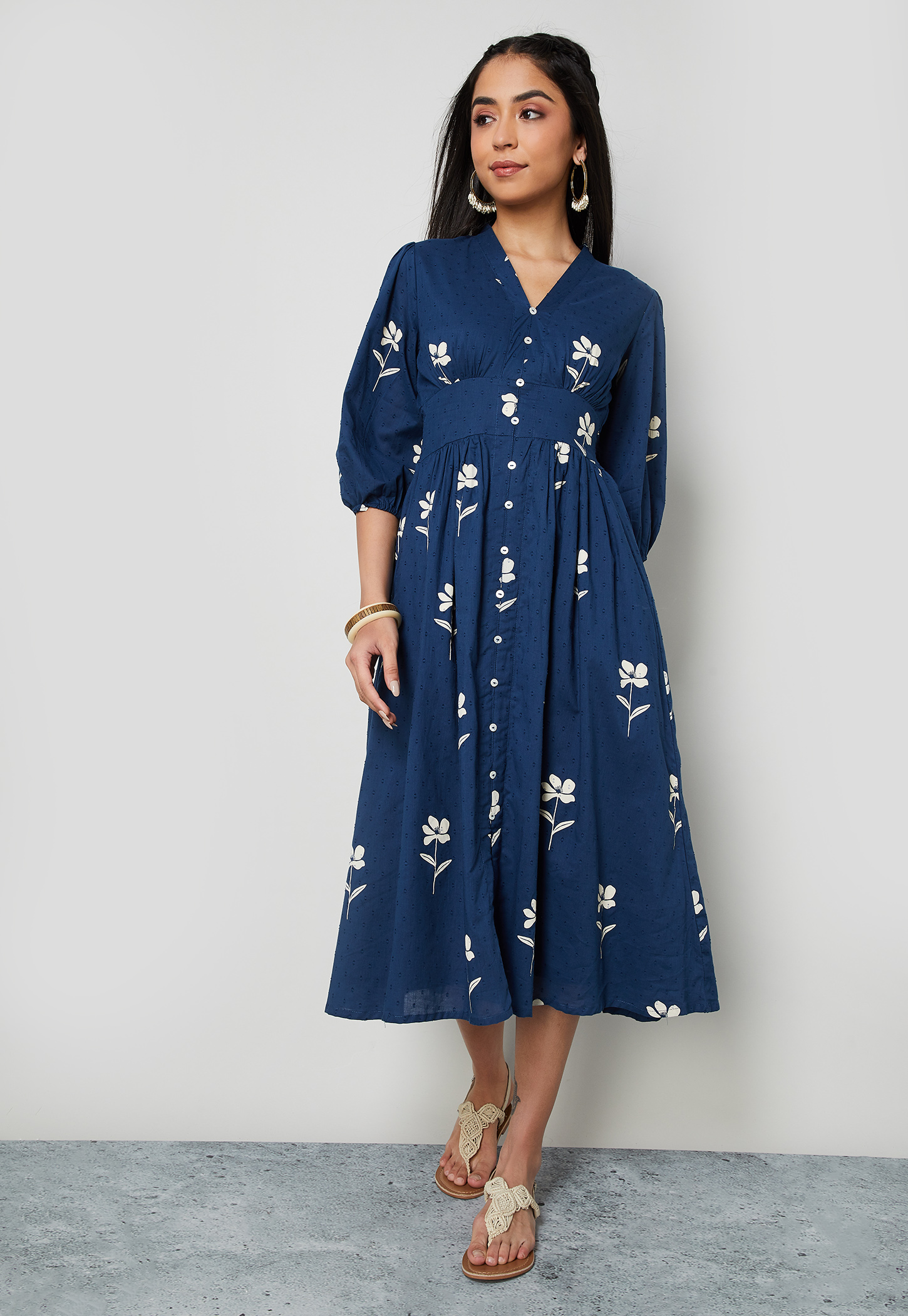 COLOUR ME Printed Fit & Flared Dress-picture-35