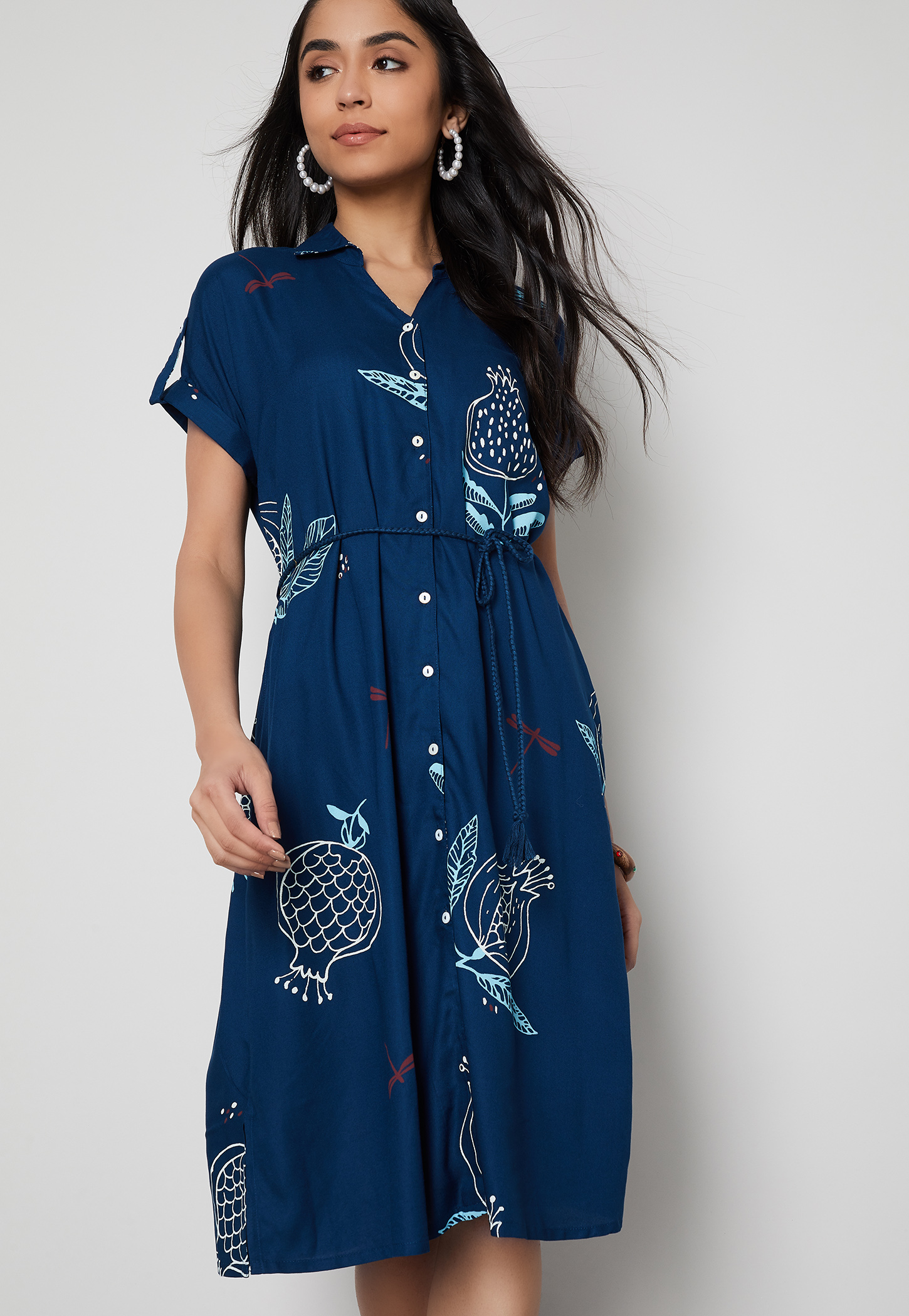 COLOUR ME Printed Collared Shirt Dress-picture-31