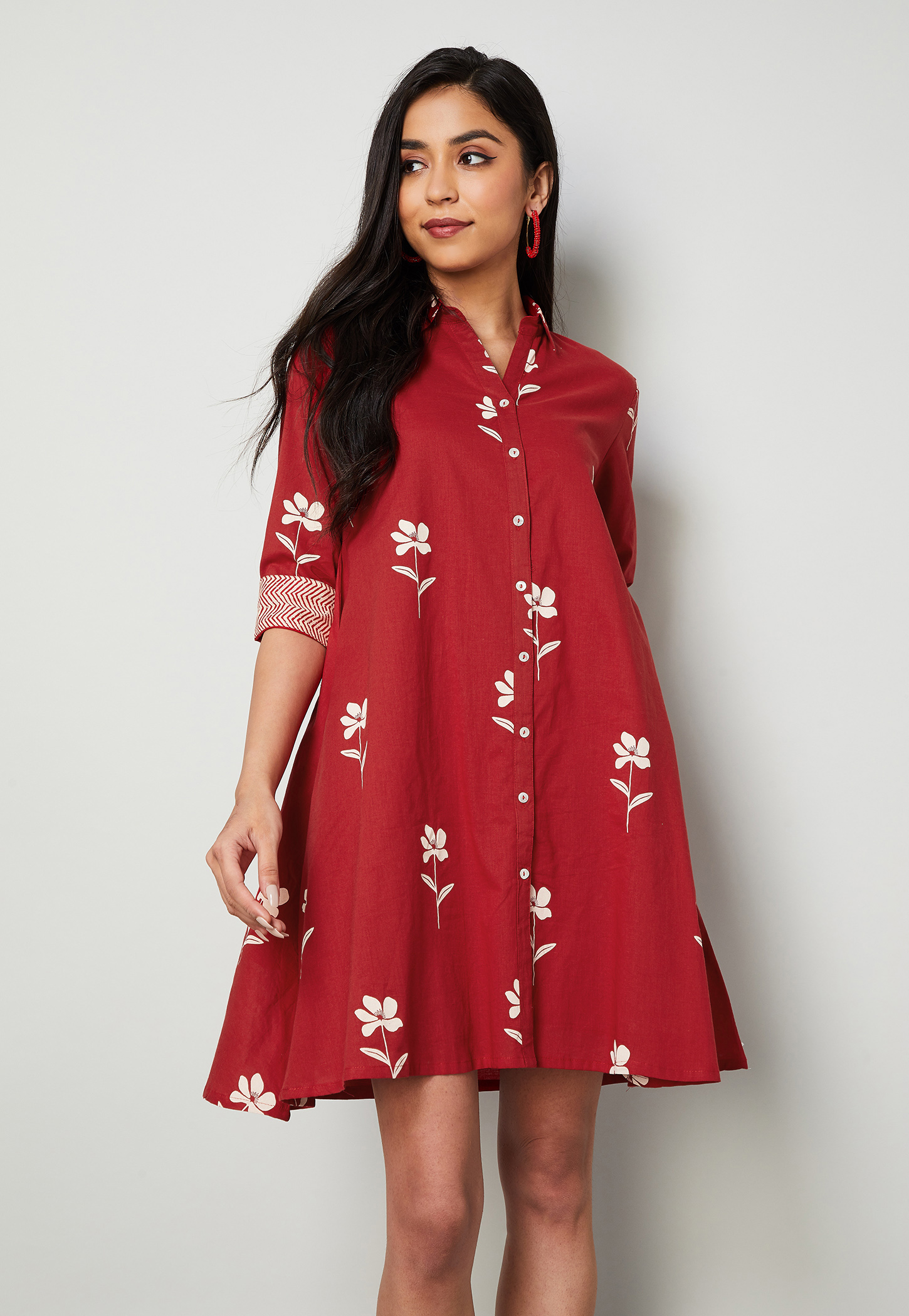 COLOUR ME Floral Print Shirt Dress-picture-30