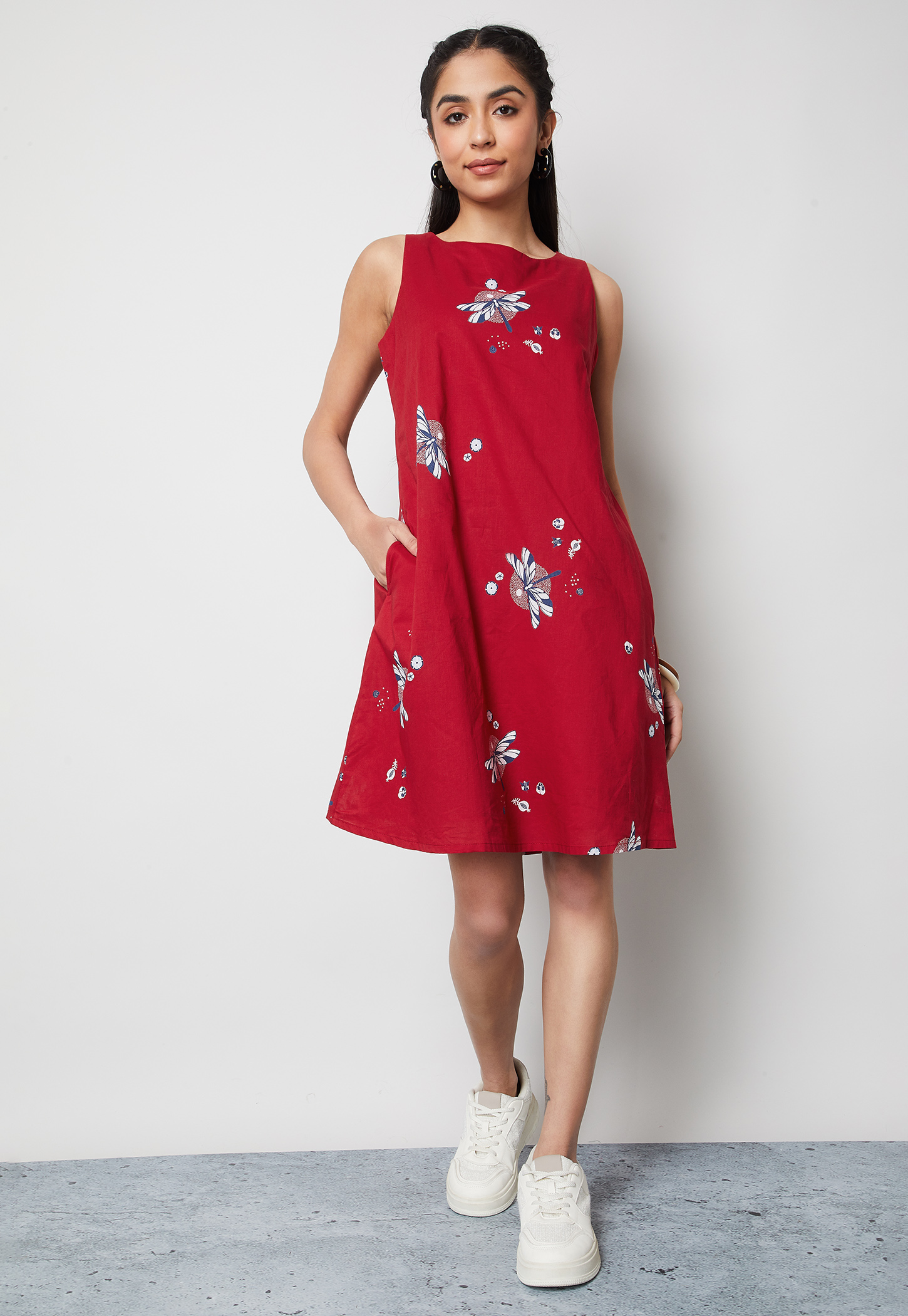 COLOUR ME Floral Print Sleeveless Midi Dress-picture-16