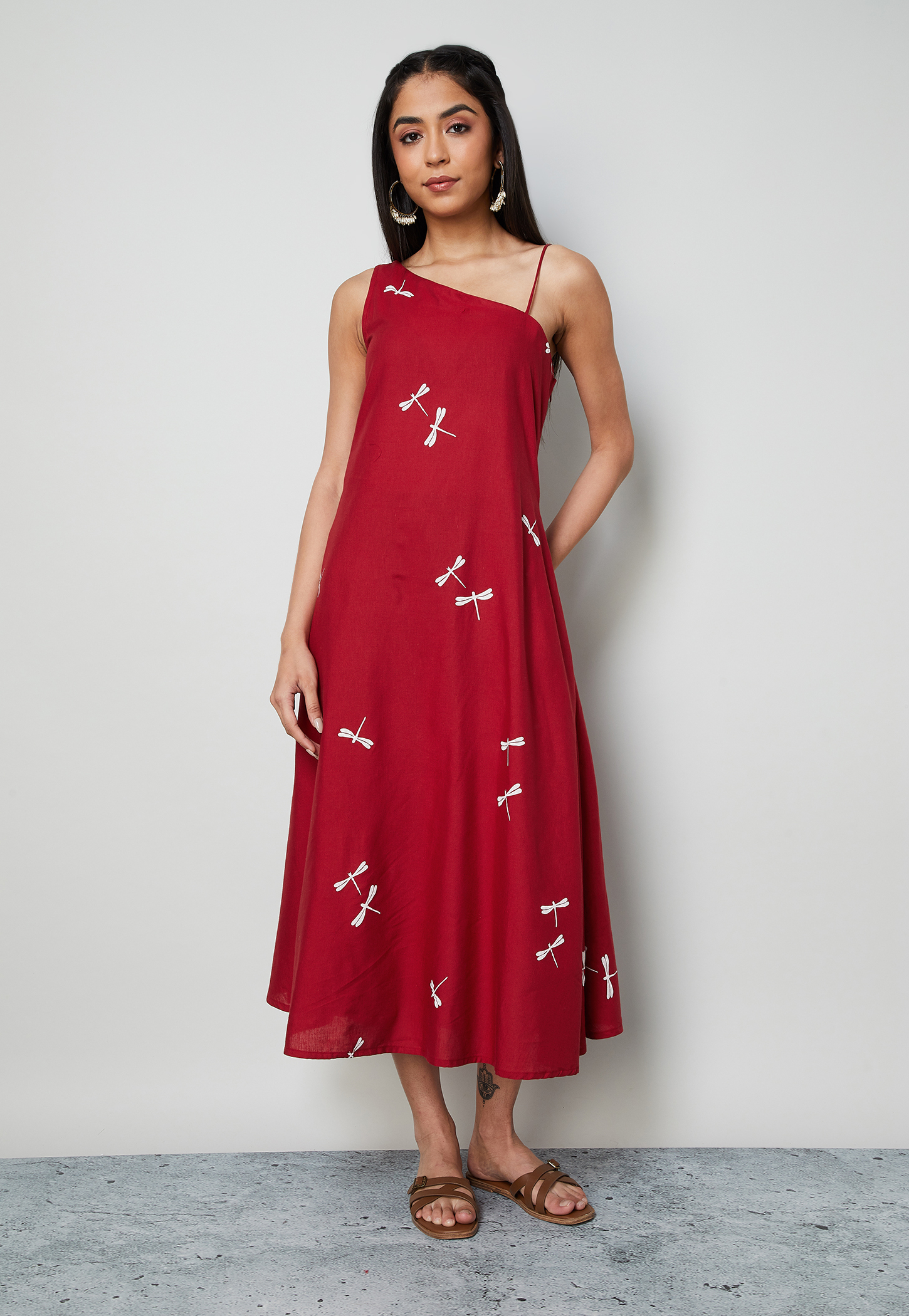 COLOUR ME Printed A-line Dress-picture-55