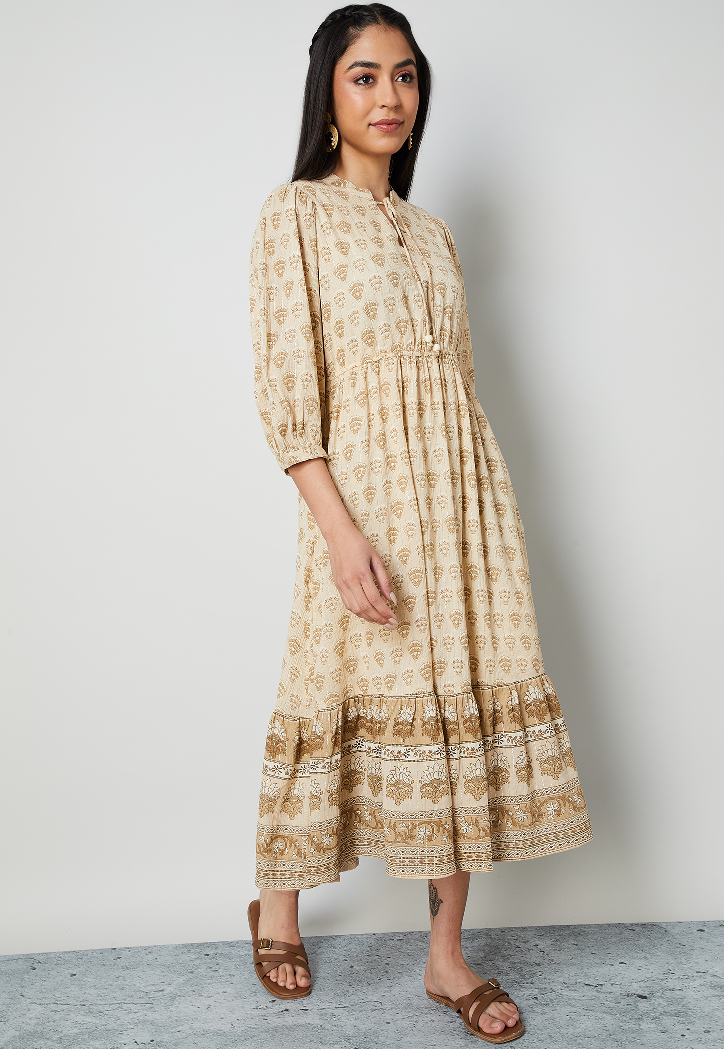 COLOUR ME BY MELANGE Ethnic Motif A-Line Dress-picture-28