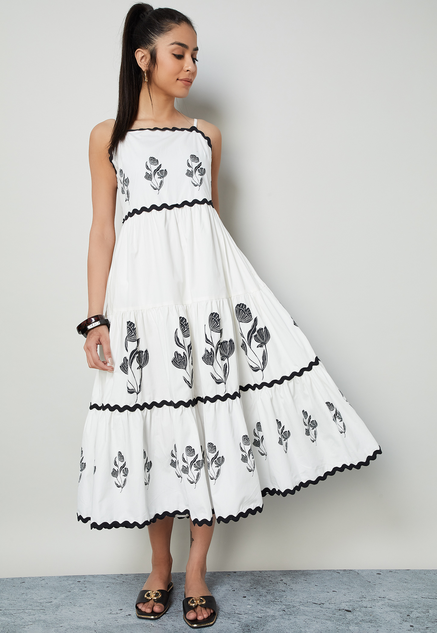 COLOUR ME Floral-Print Tiered Dress-picture-32