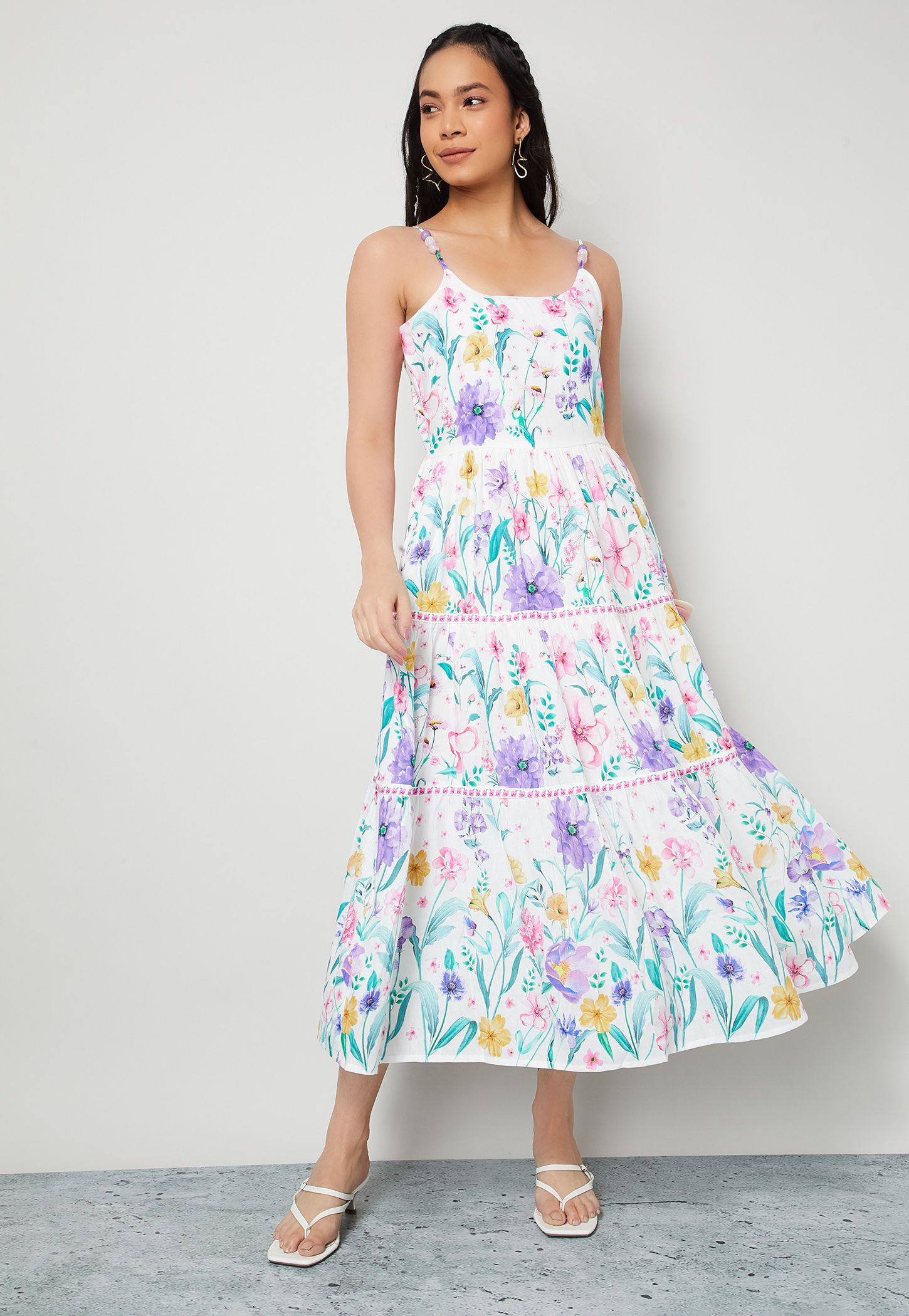 COLOUR ME FLORAL PRINT TIERED DRESS-picture-25