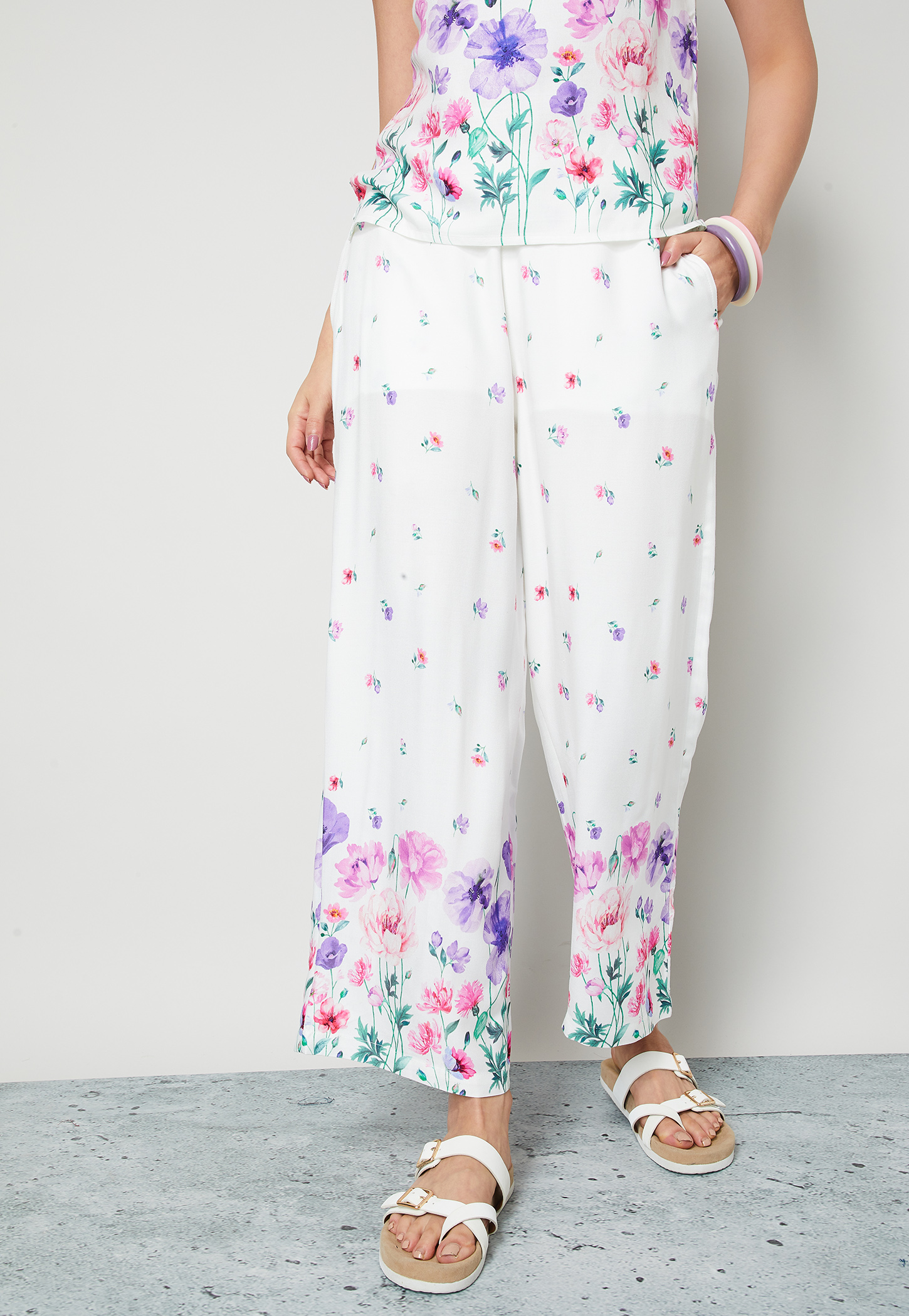 COLOUR ME Floral Print Straight Pants-picture-53