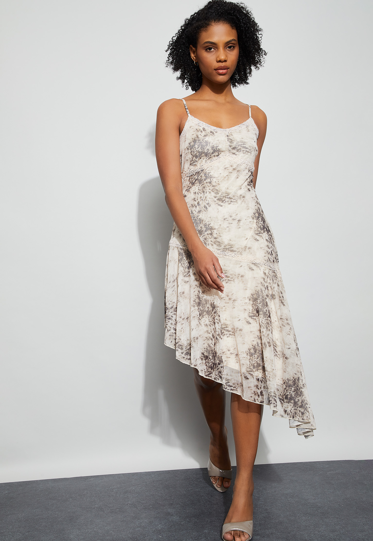 GINGER Printed Asymmetric Hem Dress-picture-45