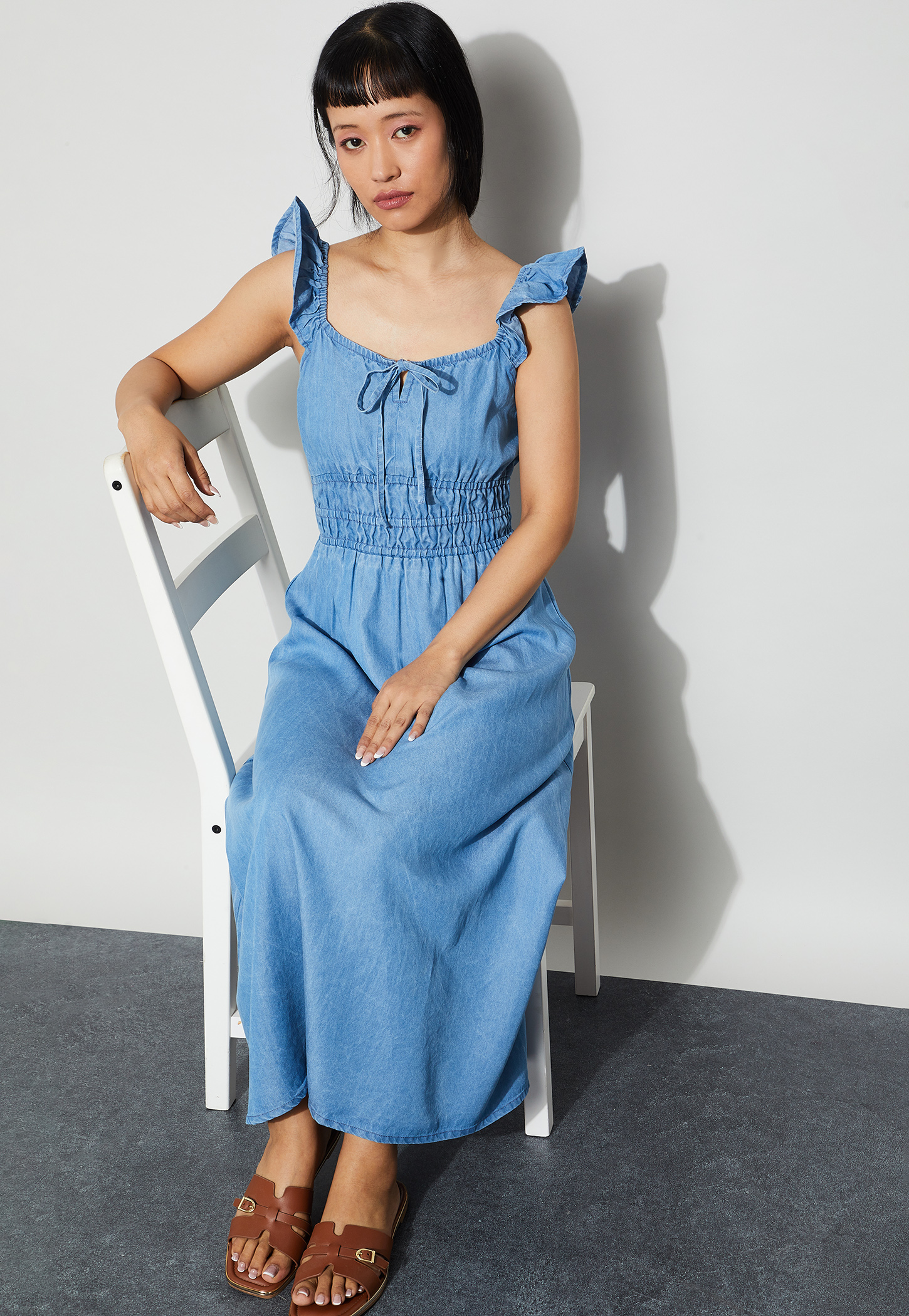 GINGER Washed Denim Maxi Dress-image-39