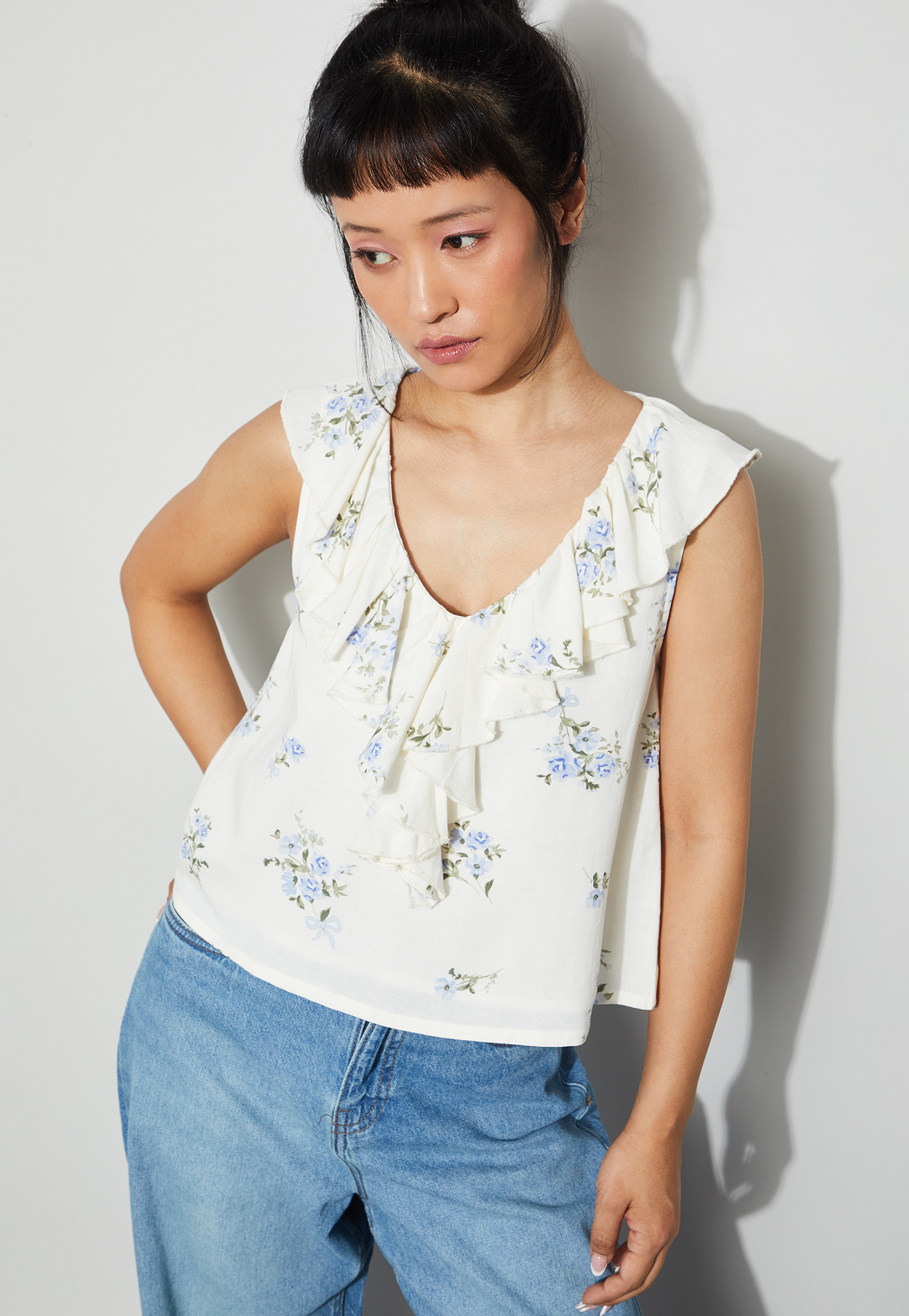 GINGER Floral Print Ruffle Top-picture-54
