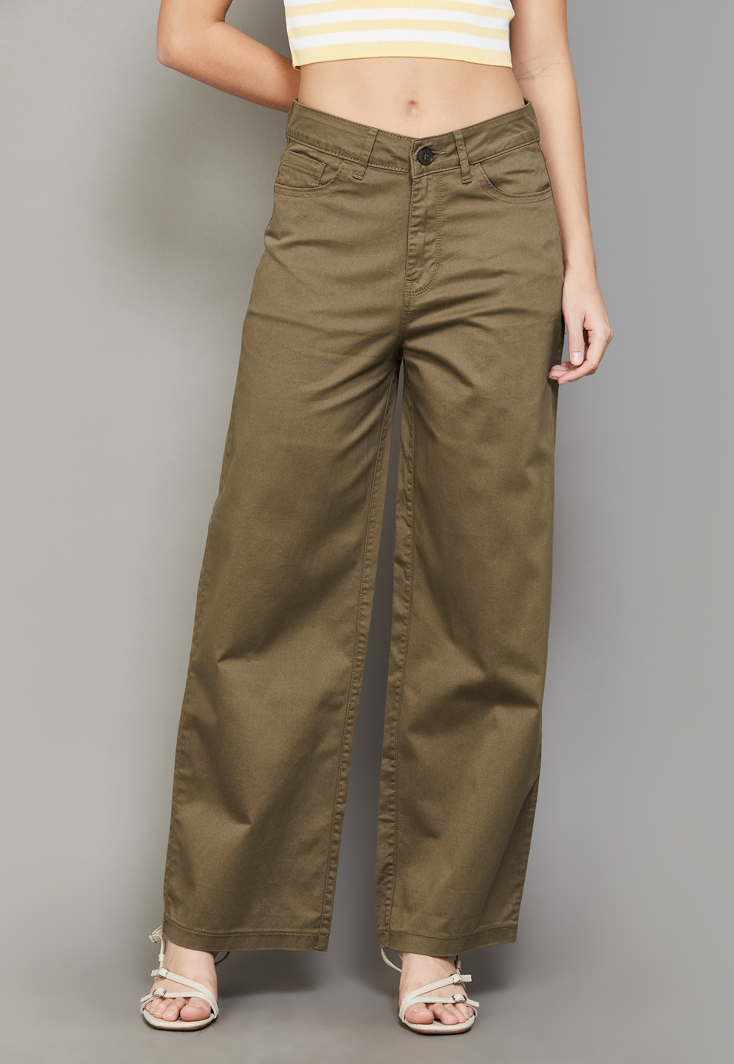 XPOSE Solid Wide-Leg Trousers-picture-42