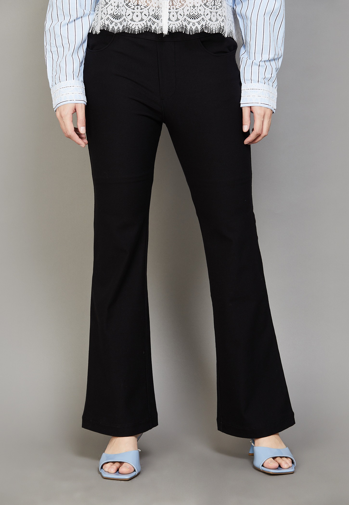 XPOSE Solid Flared Jeggings-image-40
