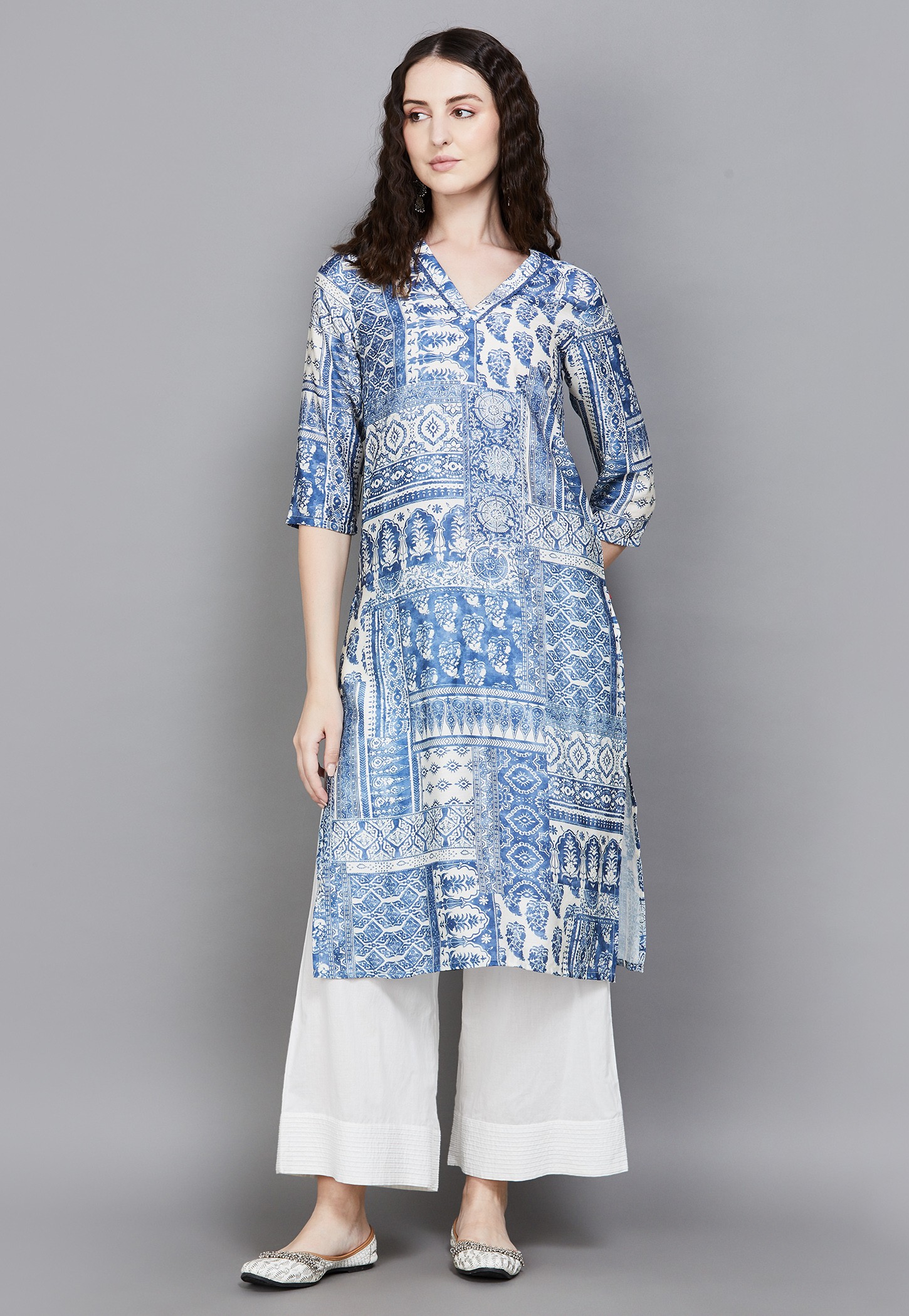 W Bandhani Print Straight Kurta-picture-44