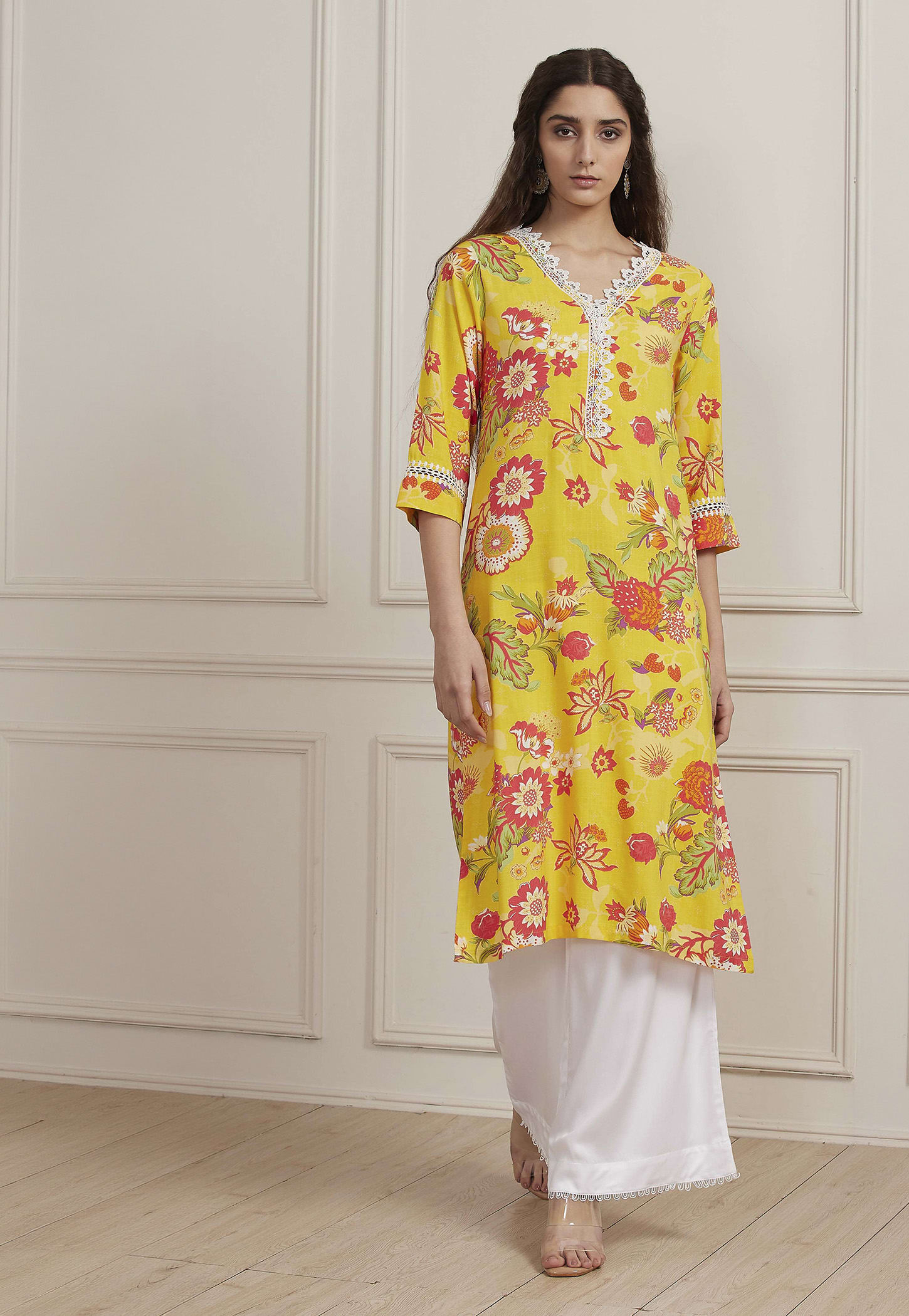 BIBA Floral Print A-line Kurta-picture-55