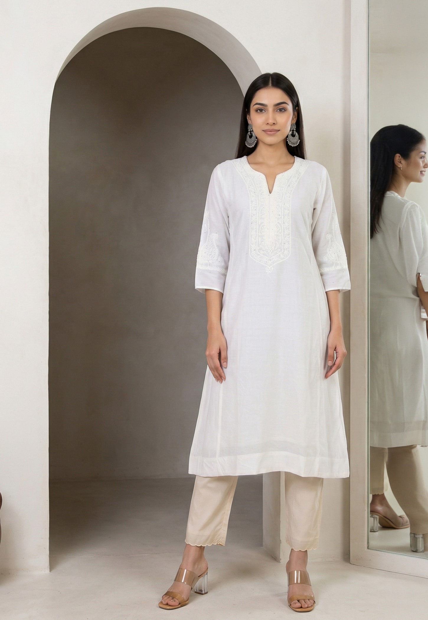 W Embroidered A-Line Kurta-picture-38