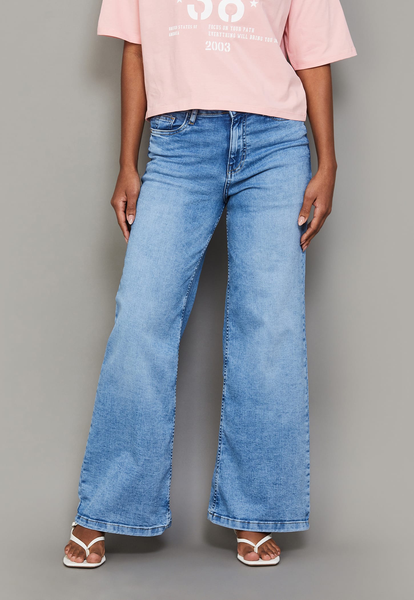 KRAUS Mid Wash Wide Leg Jeans-picture-30