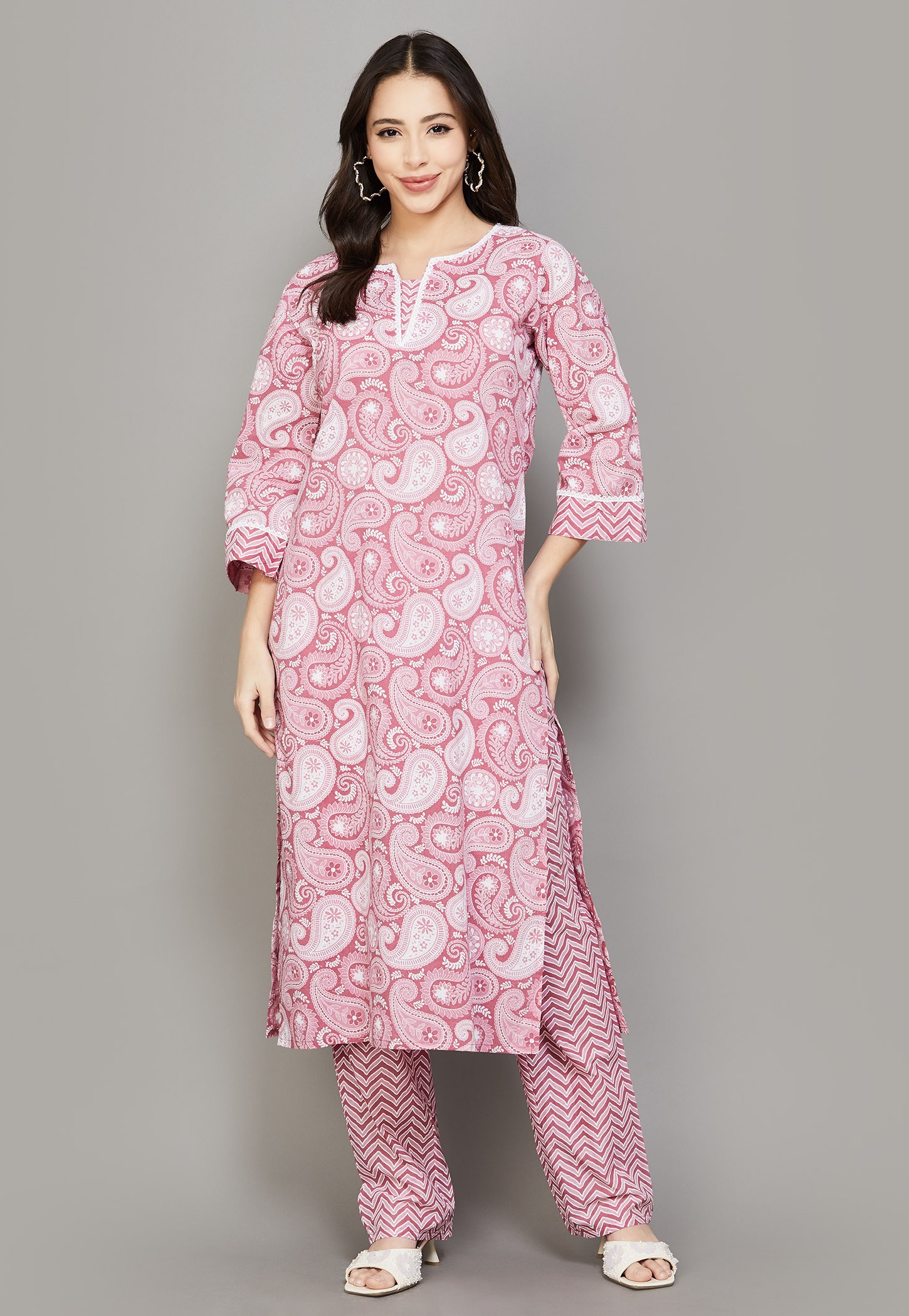 LIBAS Paisley Print Straight Kurta Set-picture-55