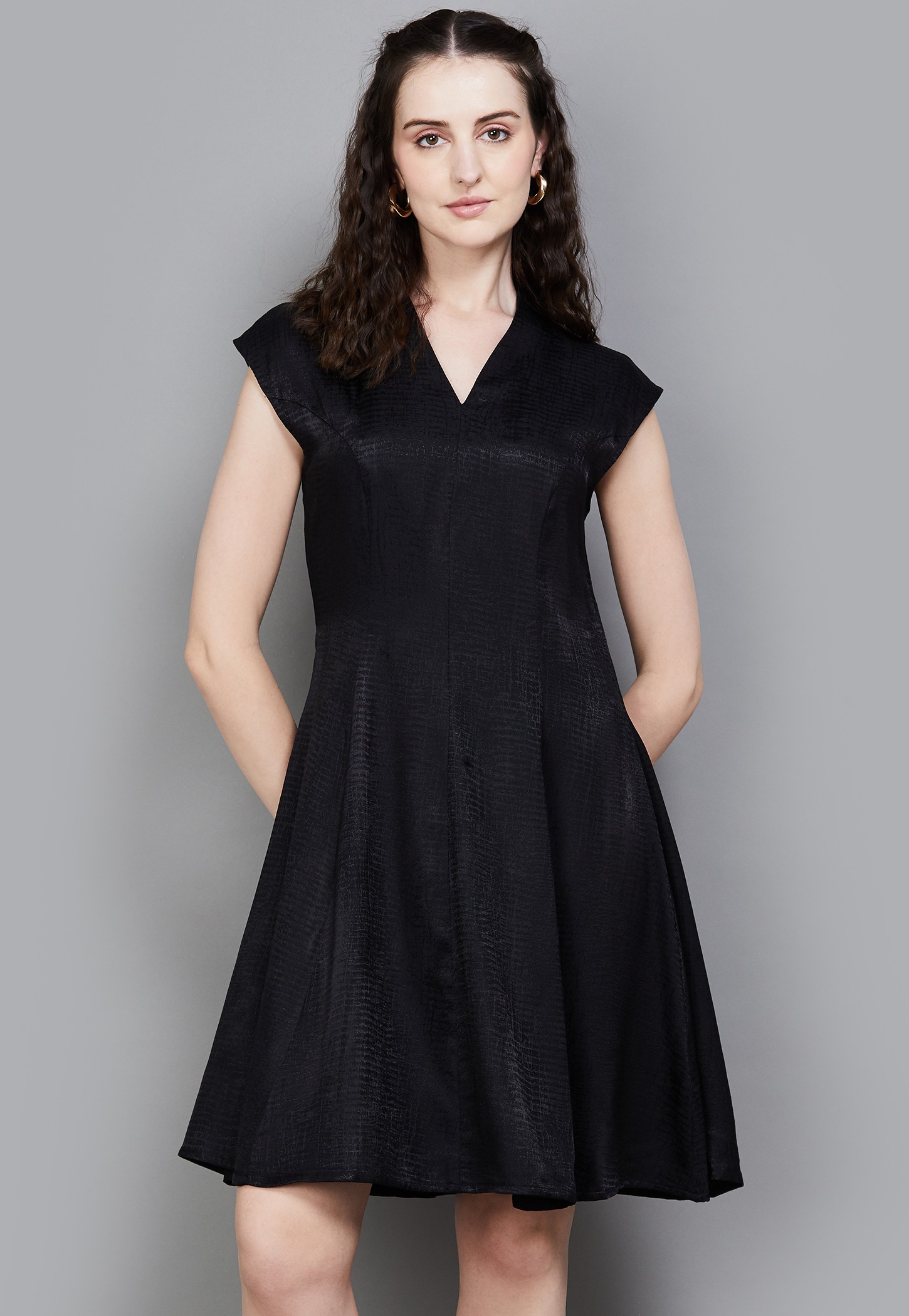 AND Textured A-Line Dress-picture-23