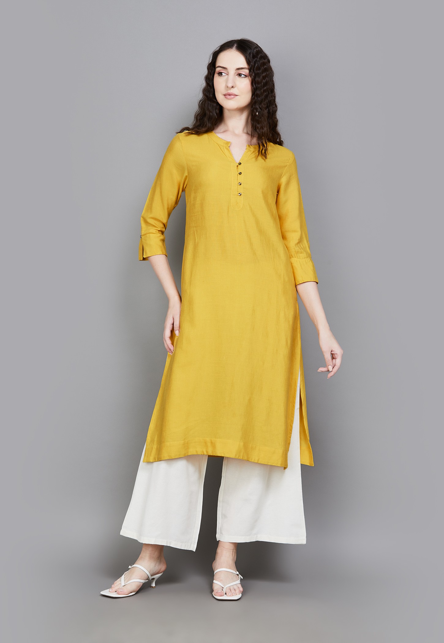 W Solid Notched Neck Straight Kurta-picture-43