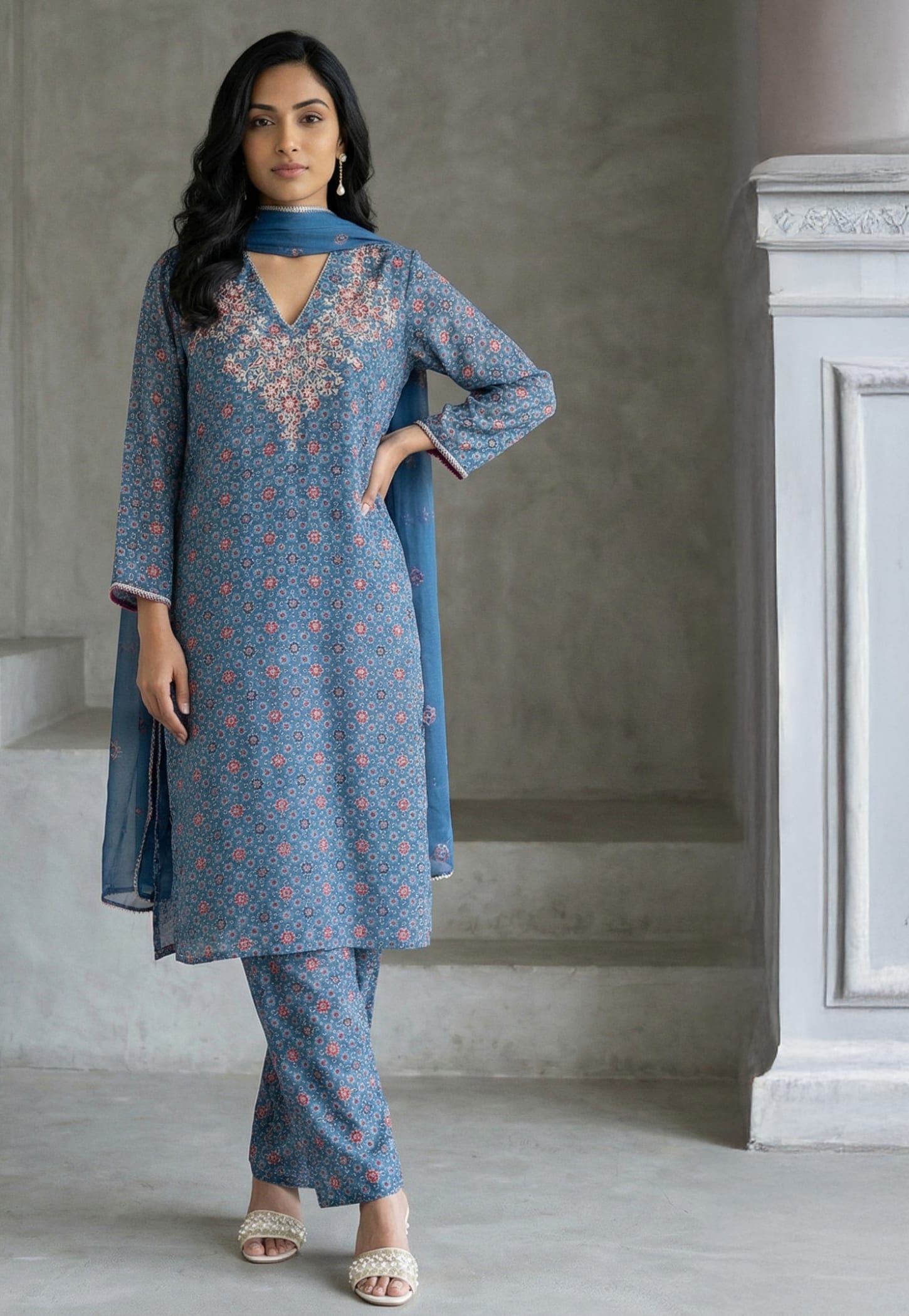 W Printed Straight Kurta Set-picture-16