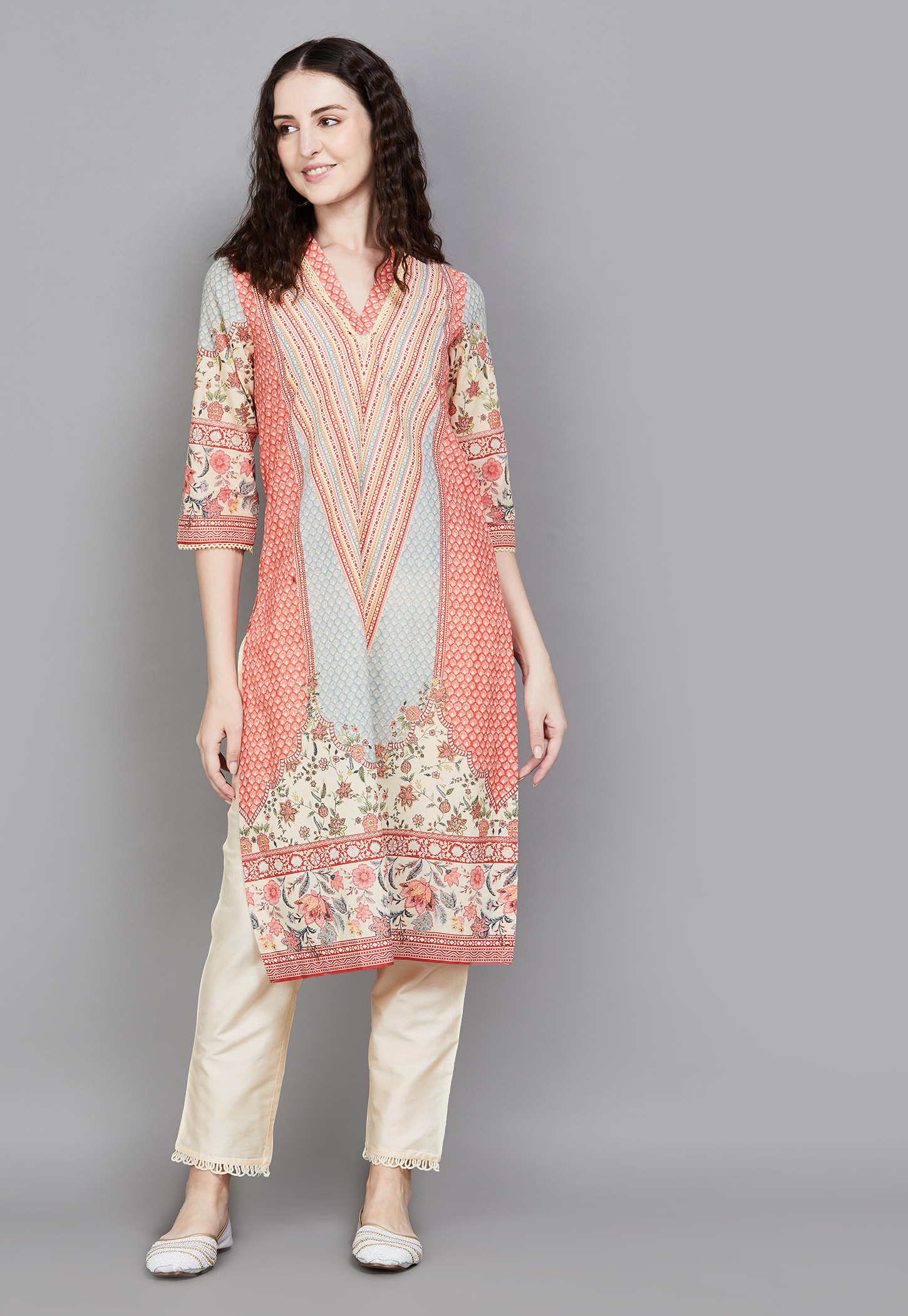 BIBA Floral Print Straight Kurta-picture-42