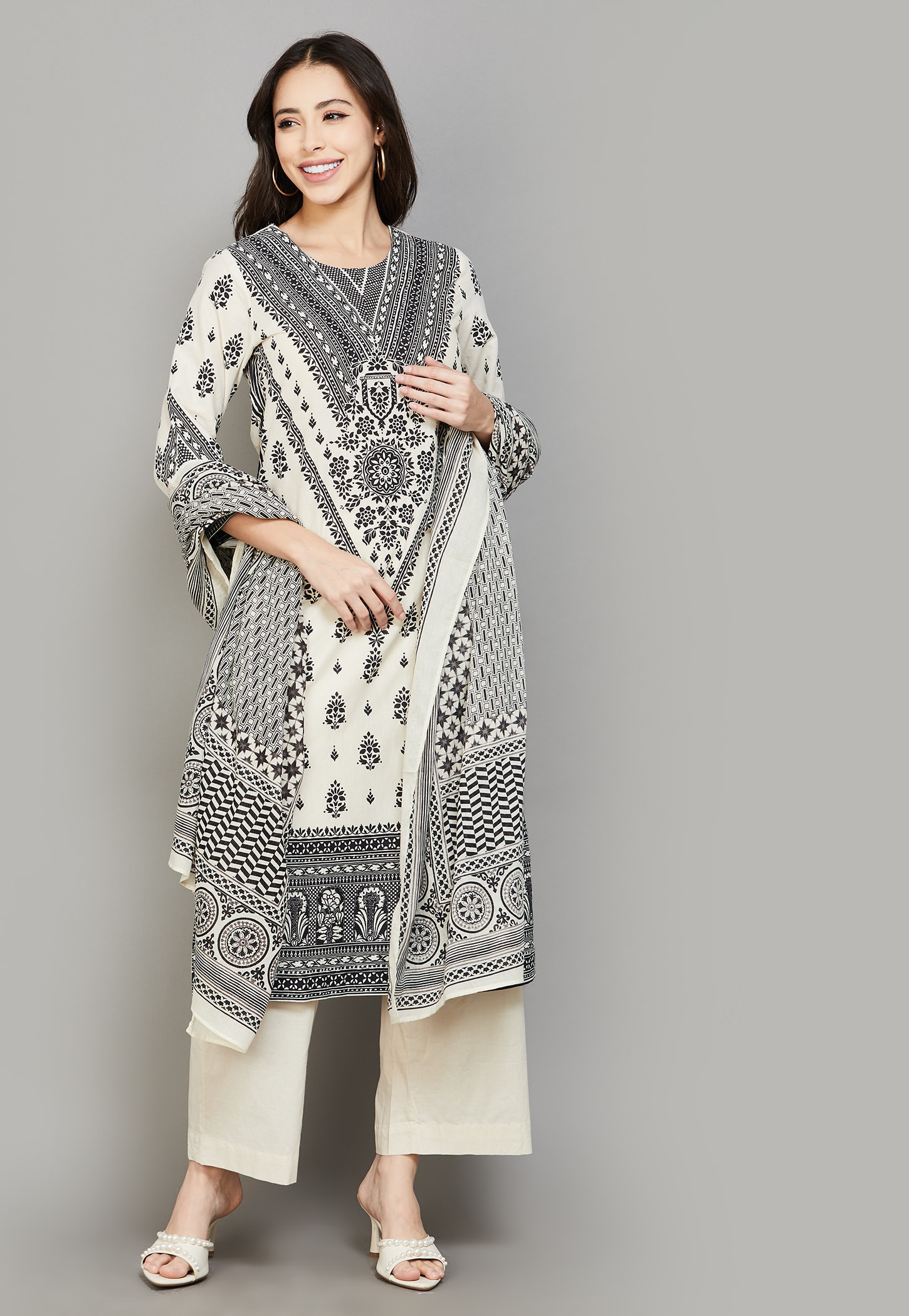 BIBA Ethnic Motif Straight Kurta Set-picture-41