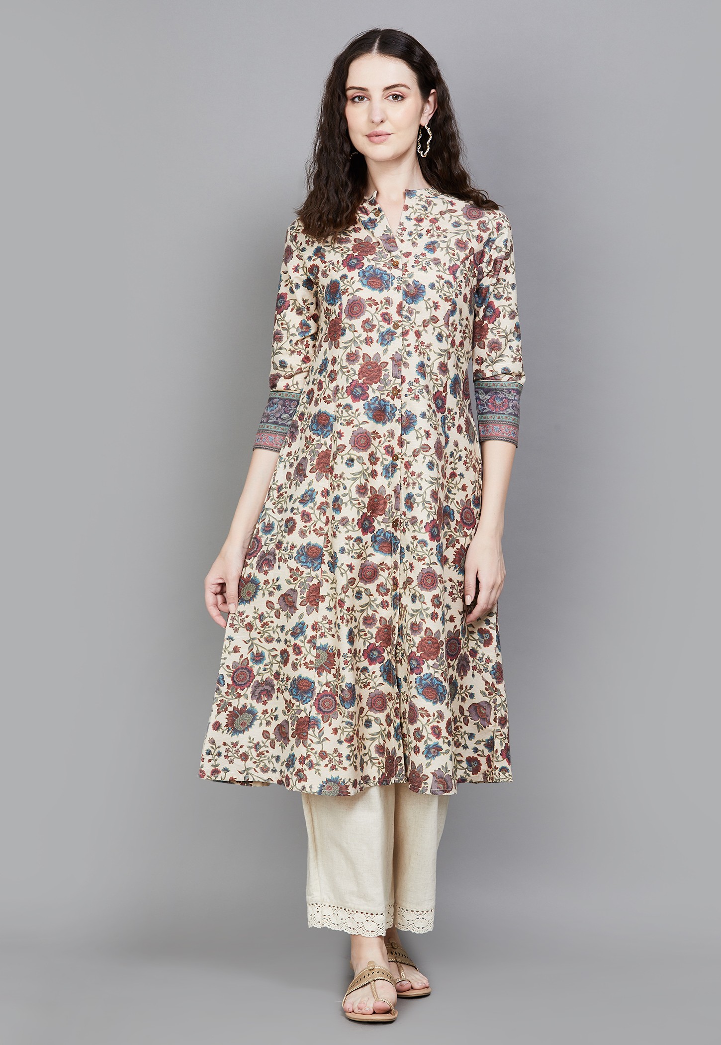SPAN Floral Print A-Line Kurta-picture-18