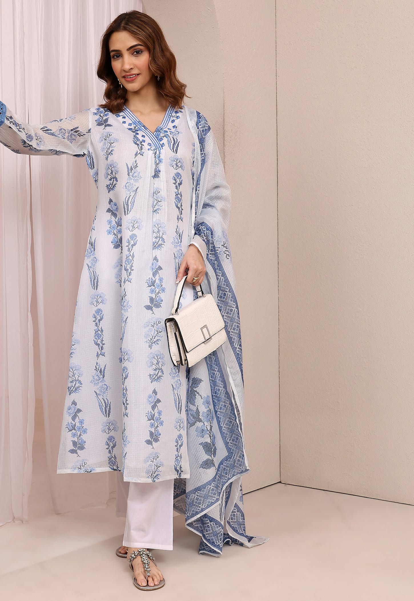LIBAS Floral Print A-line Kurta Set-picture-20