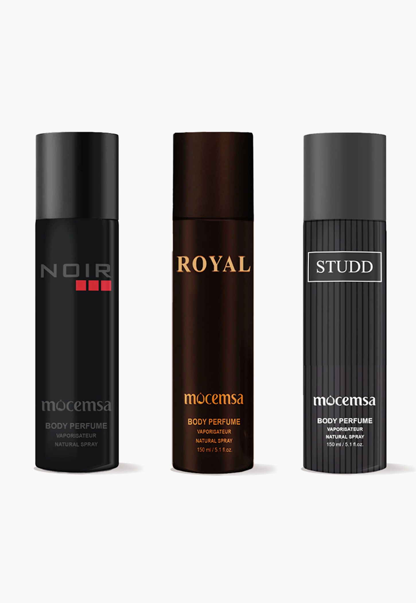 MOCEMSA Body Perfume Gift Pack - Noir And Royal And Studd - 450ml-image-1