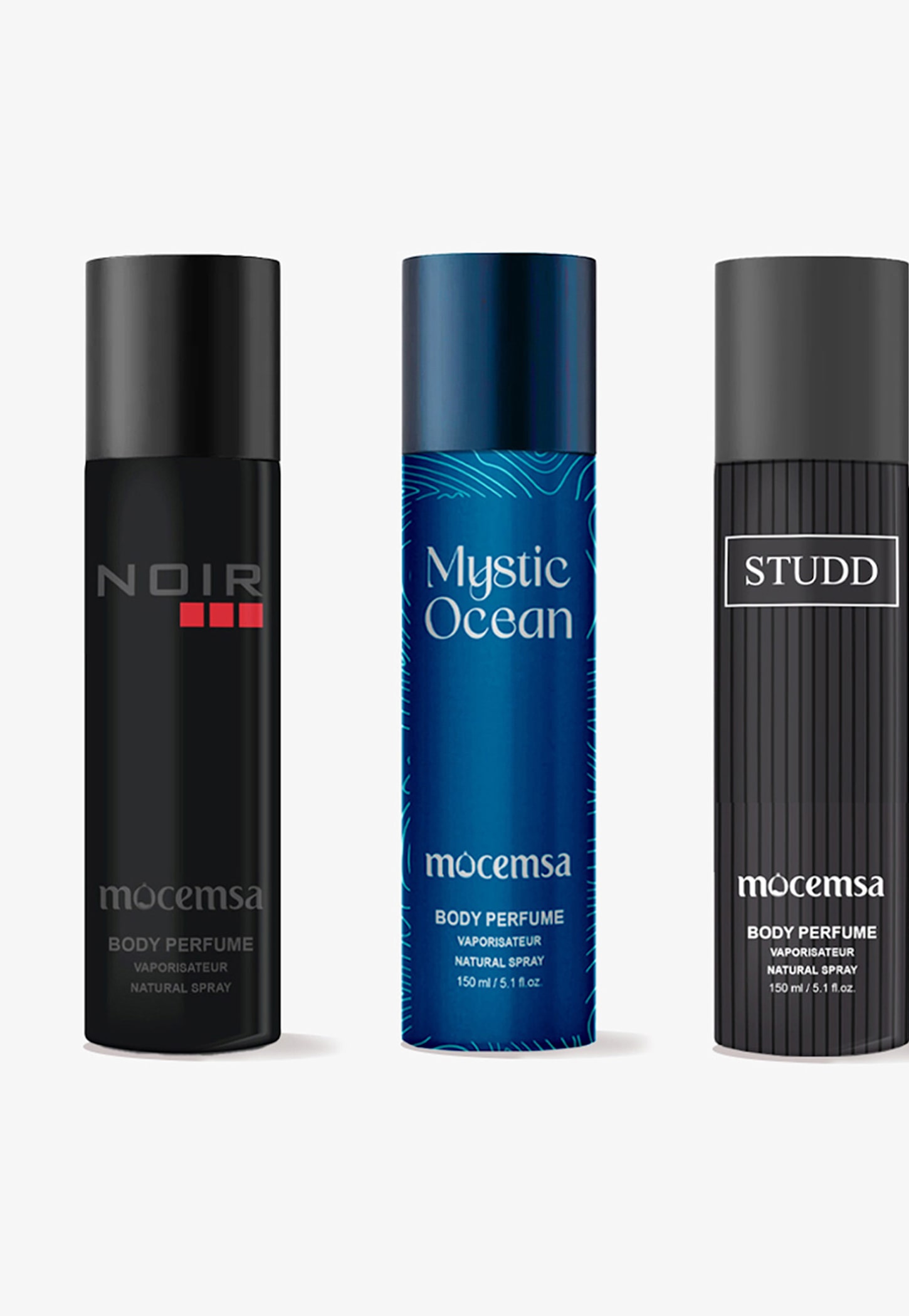 MOCEMSA Body Perfume Gift Pack - Noir And Mystic Ocean and Studd - 450ml-image-6
