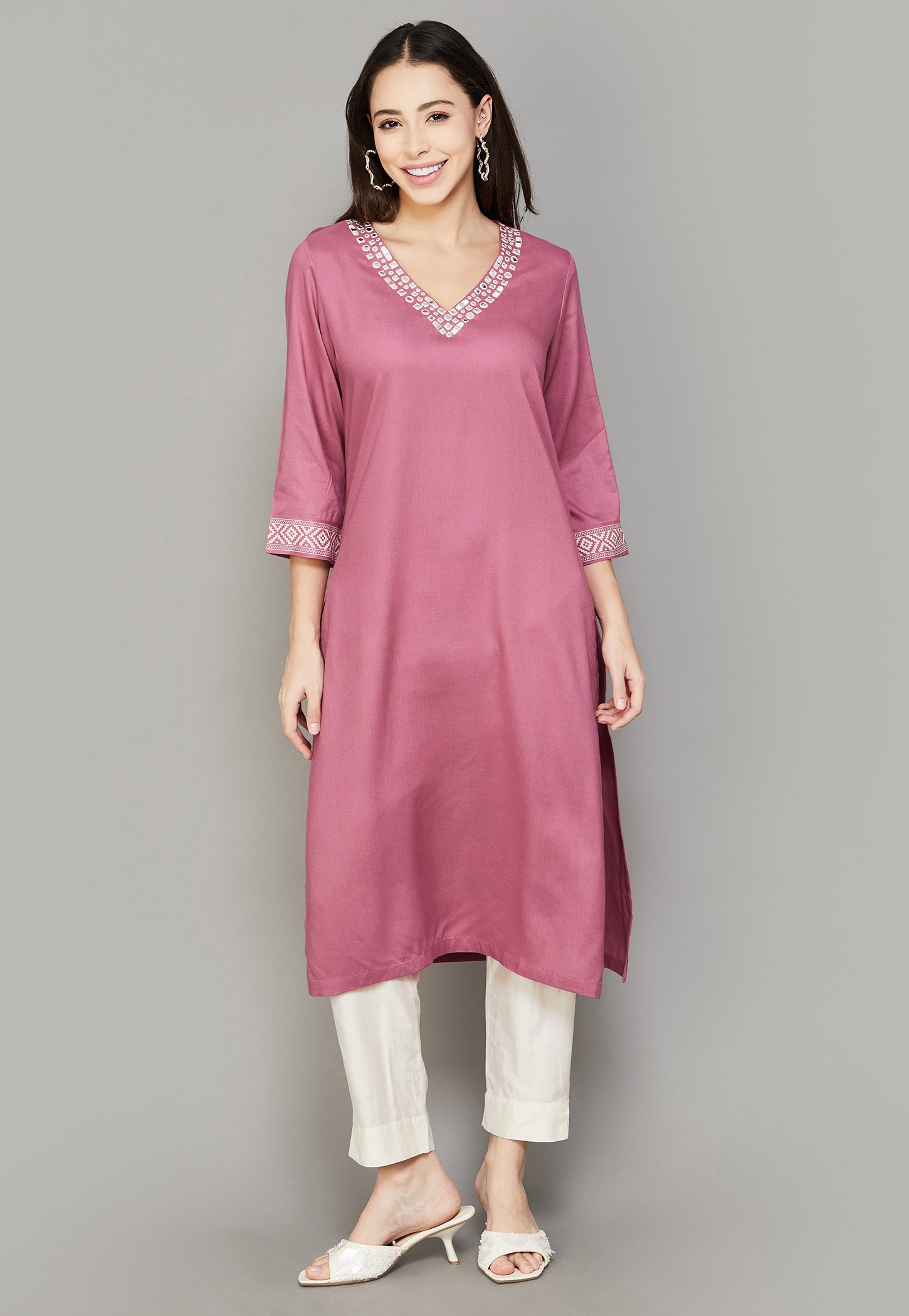 BIBA Mirror Work Straight Kurta-picture-43