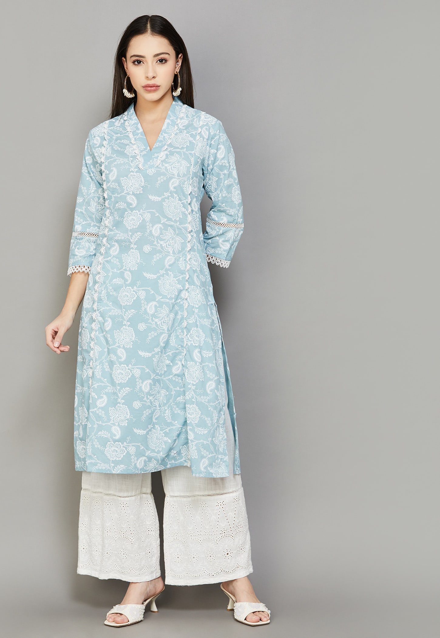 BIBA Floral Print A-Line Kurta-picture-16